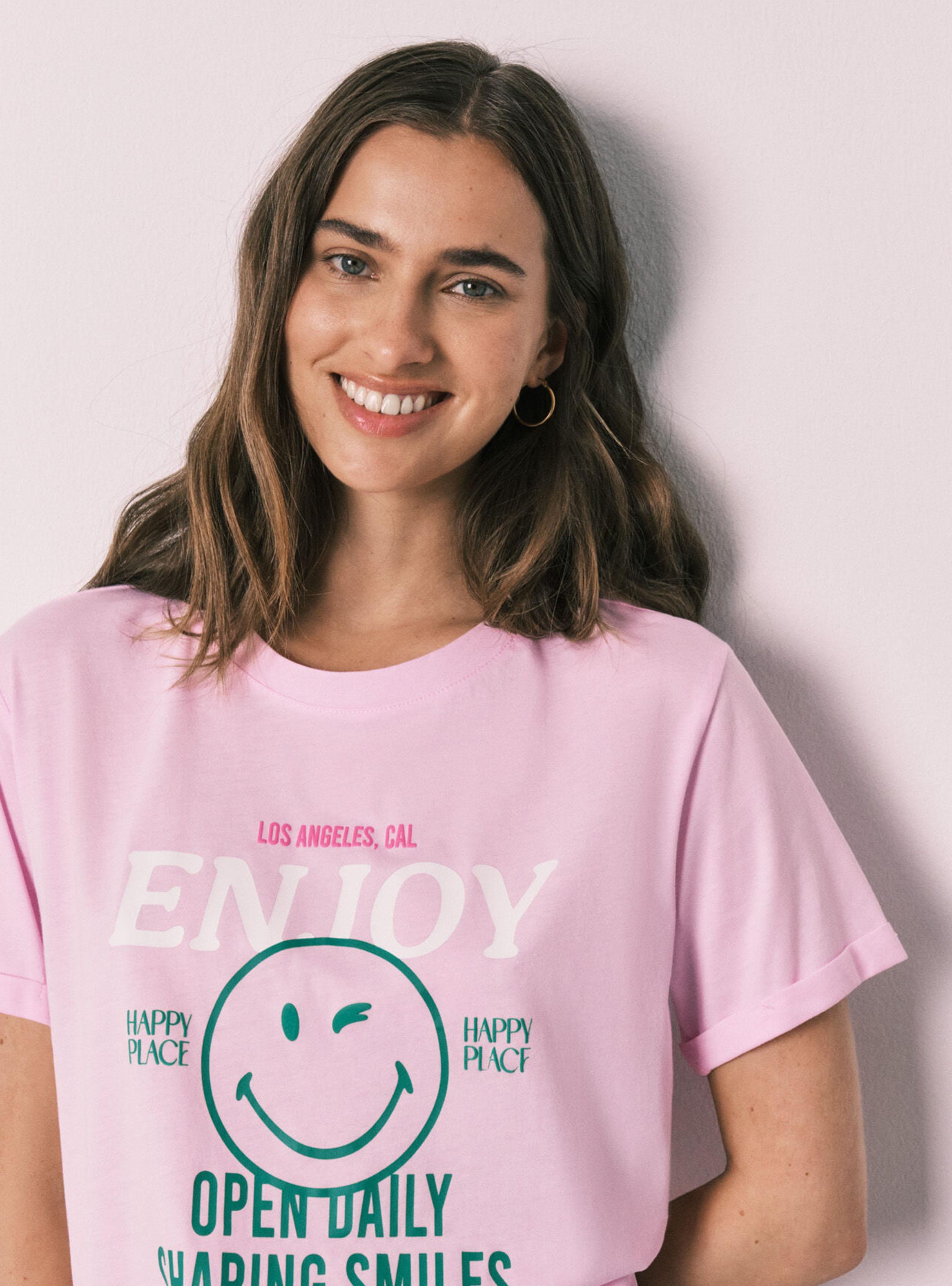 Pijama Corto Algodón Smileyworld Rosa-2
