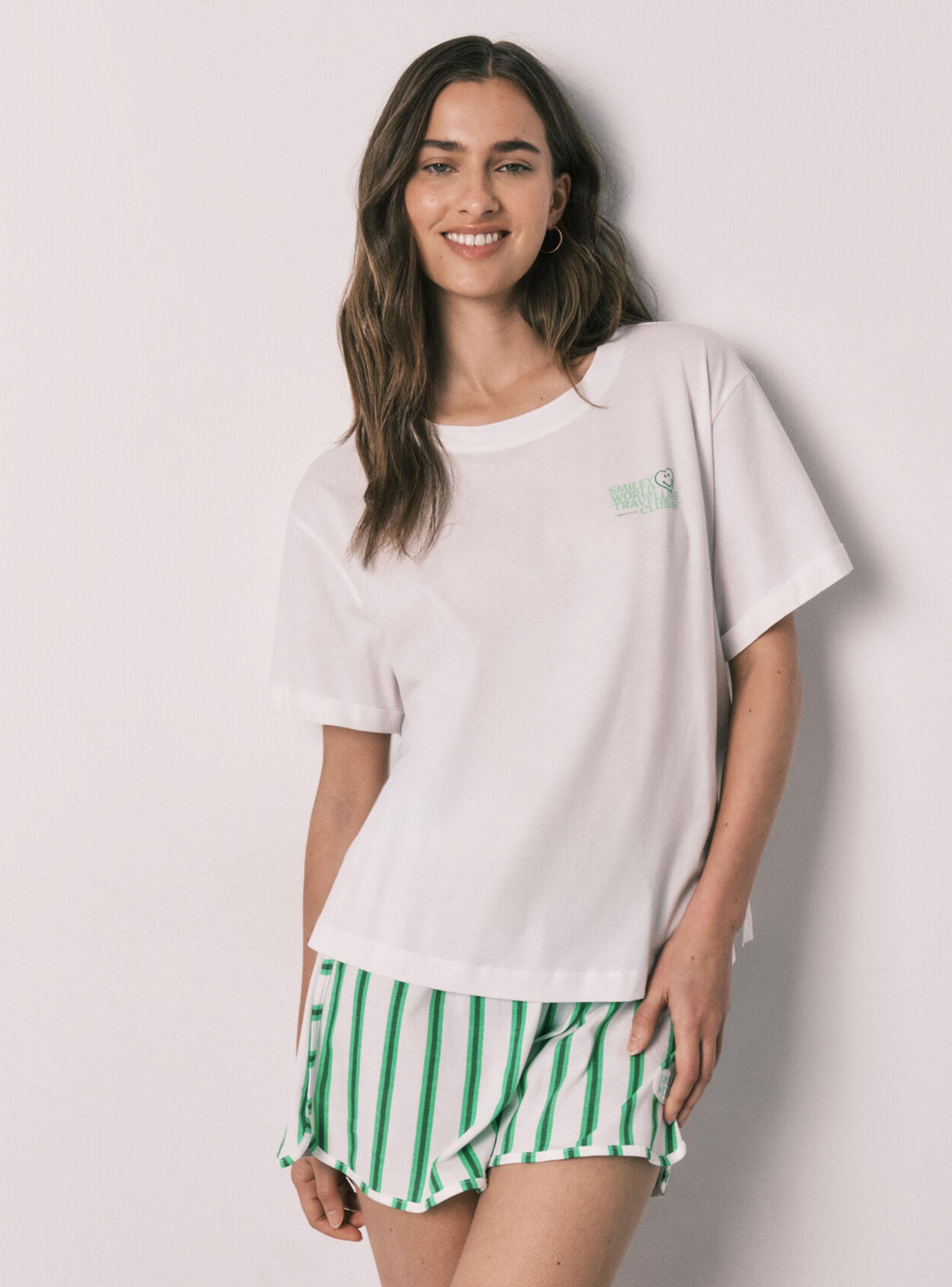 Pijama Corto Algodón Smileyworld Blanco-0