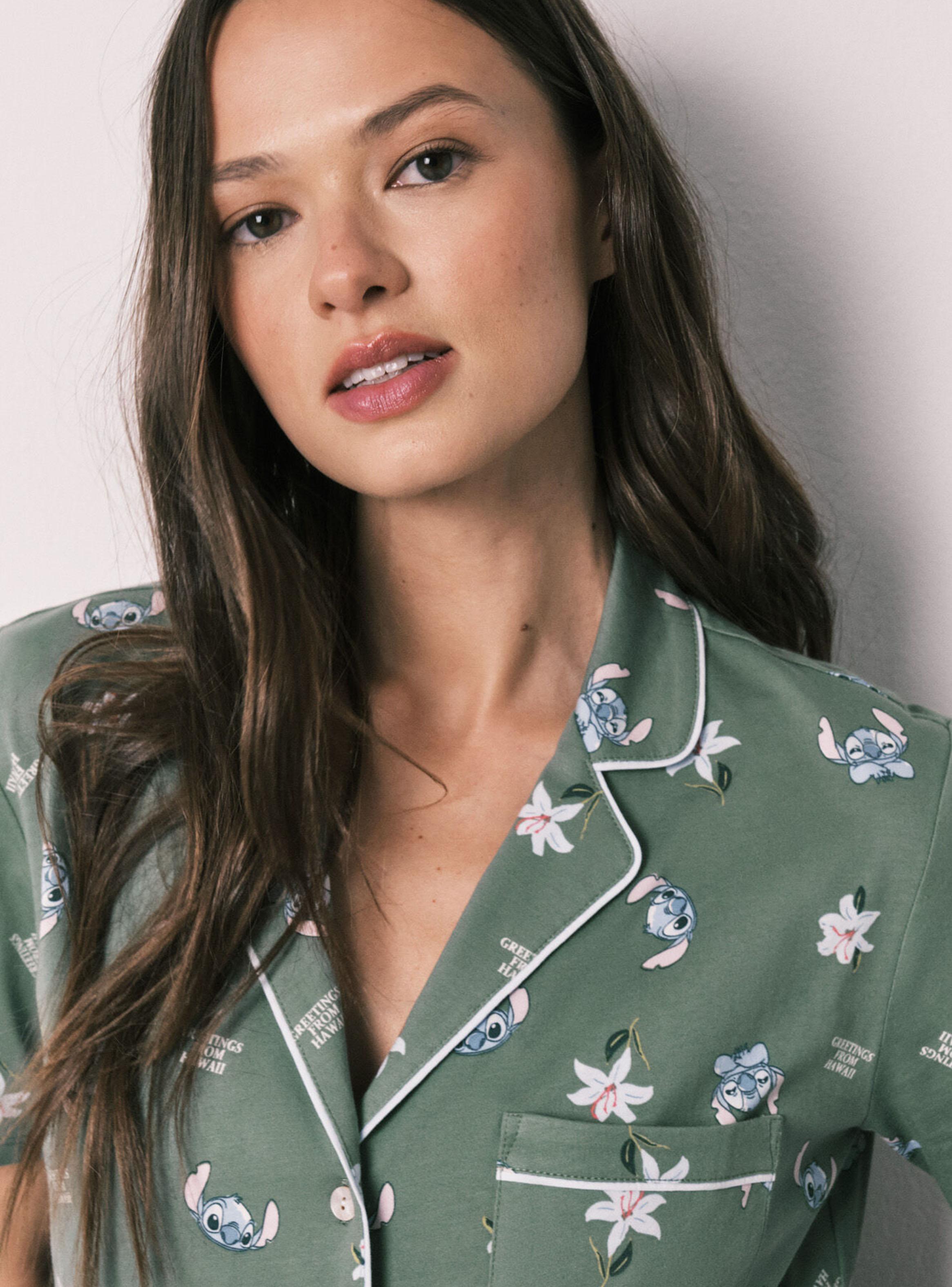 Pijama Camisero Palmeras Print-3