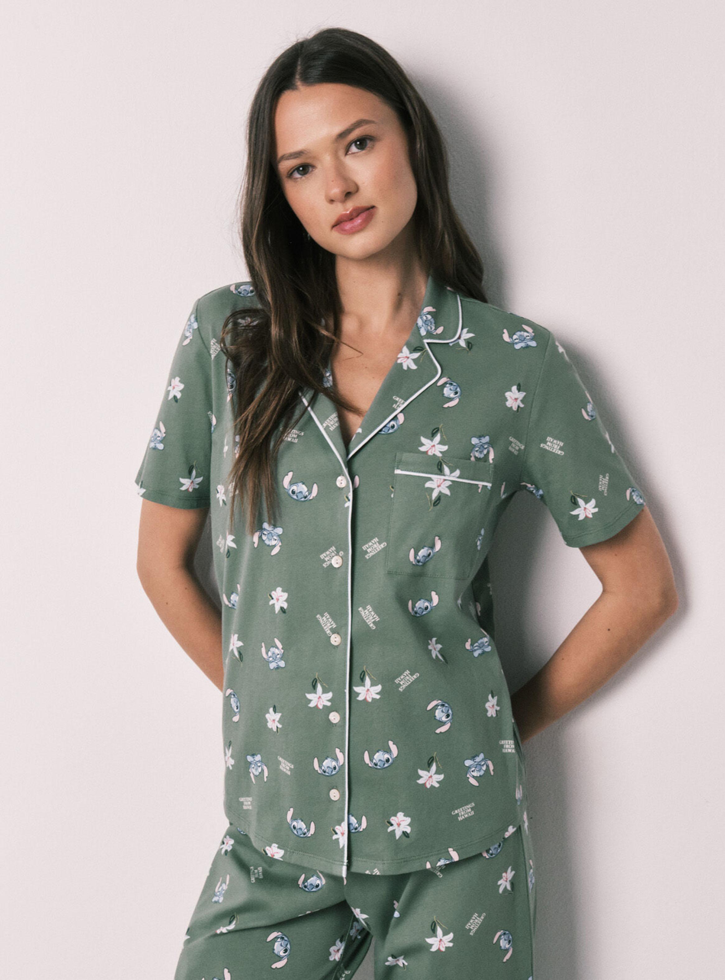 Pijama Camisero Palmeras Print-2