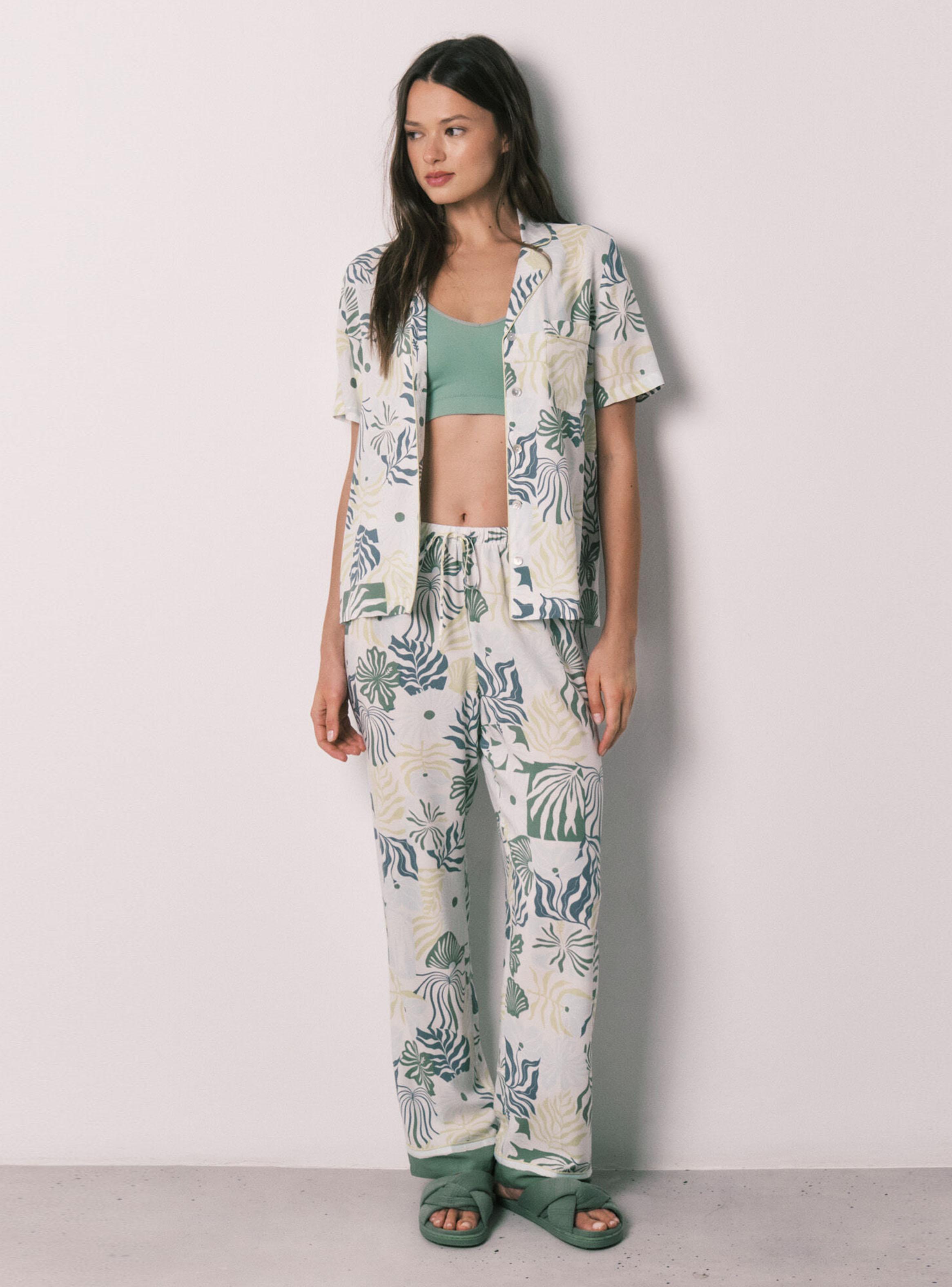 Pijama Camisero Palmeras-0