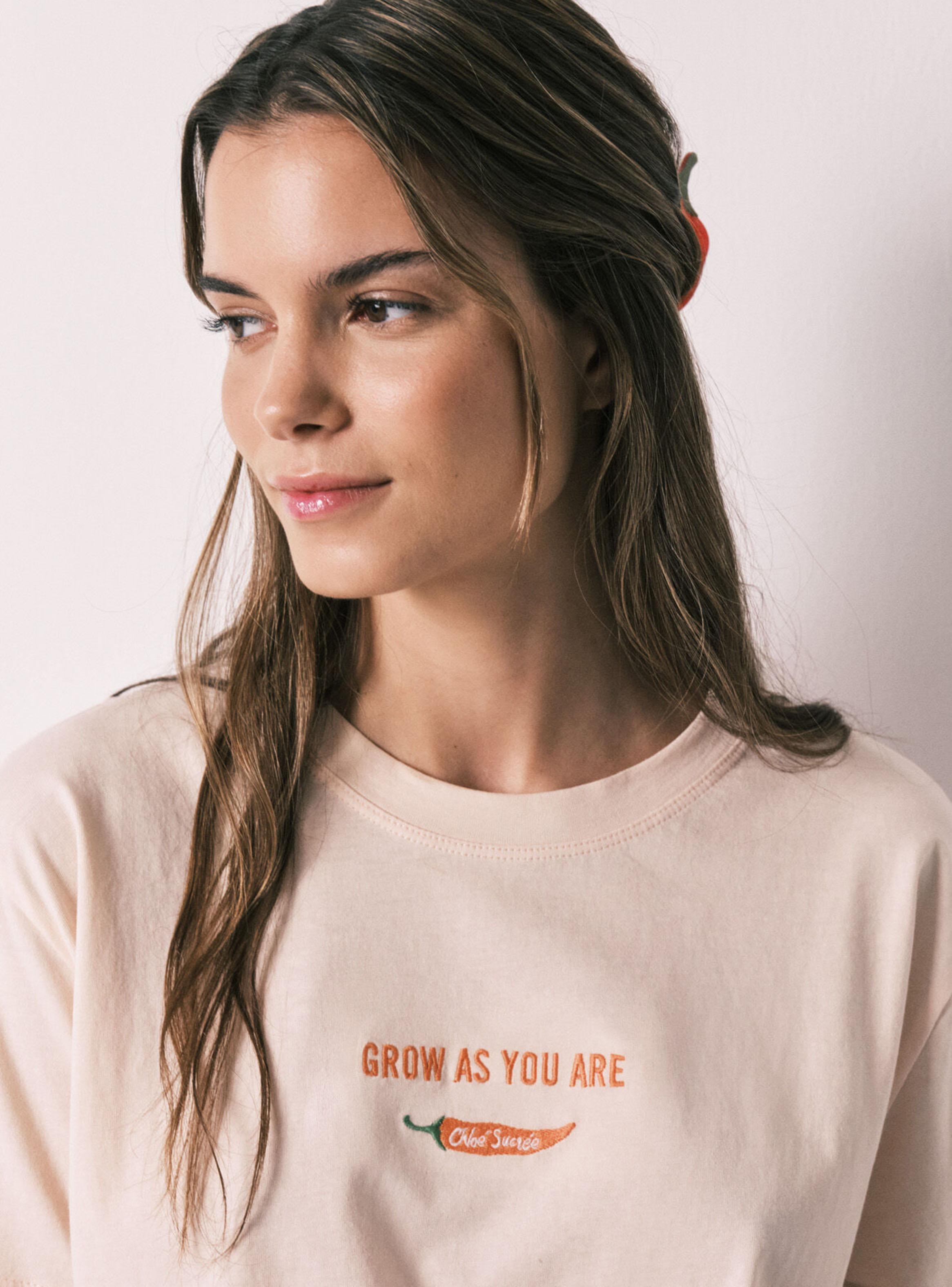 Camiseta Manga Corta Algodón Naranja-2