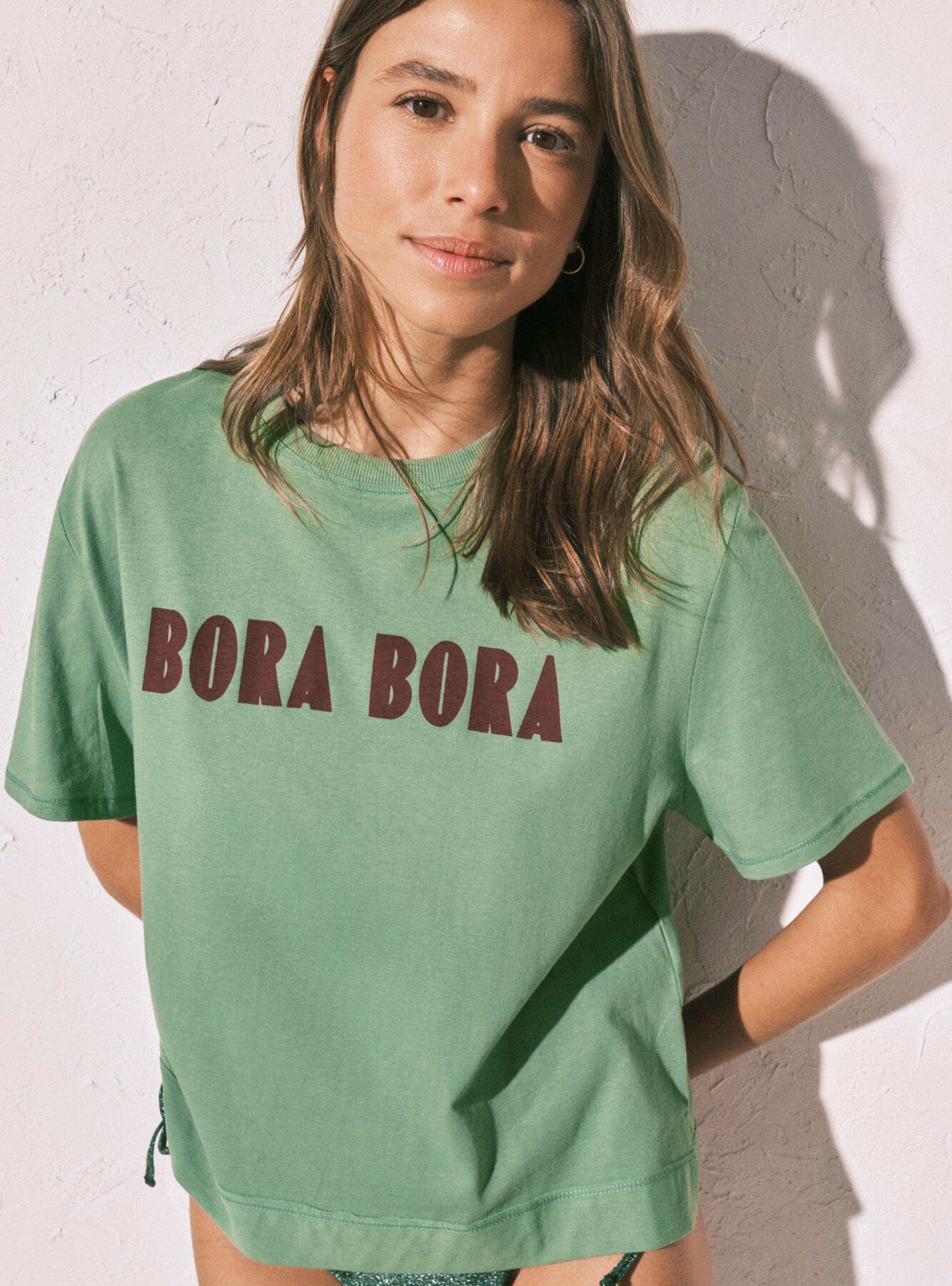 Camiseta Oversize Algodón Verde-2