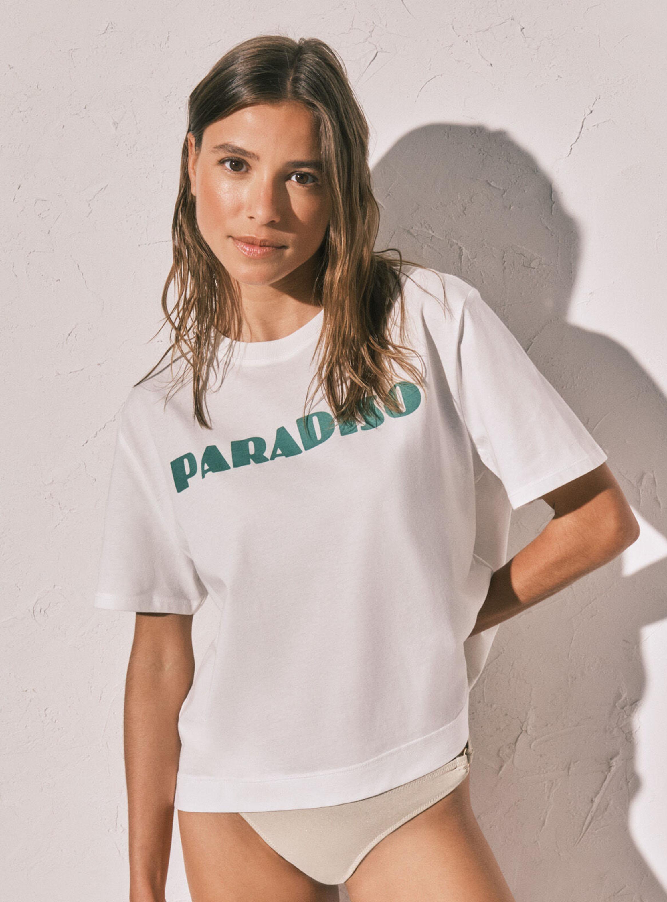 Camiseta Oversize Algodón Blanco-0