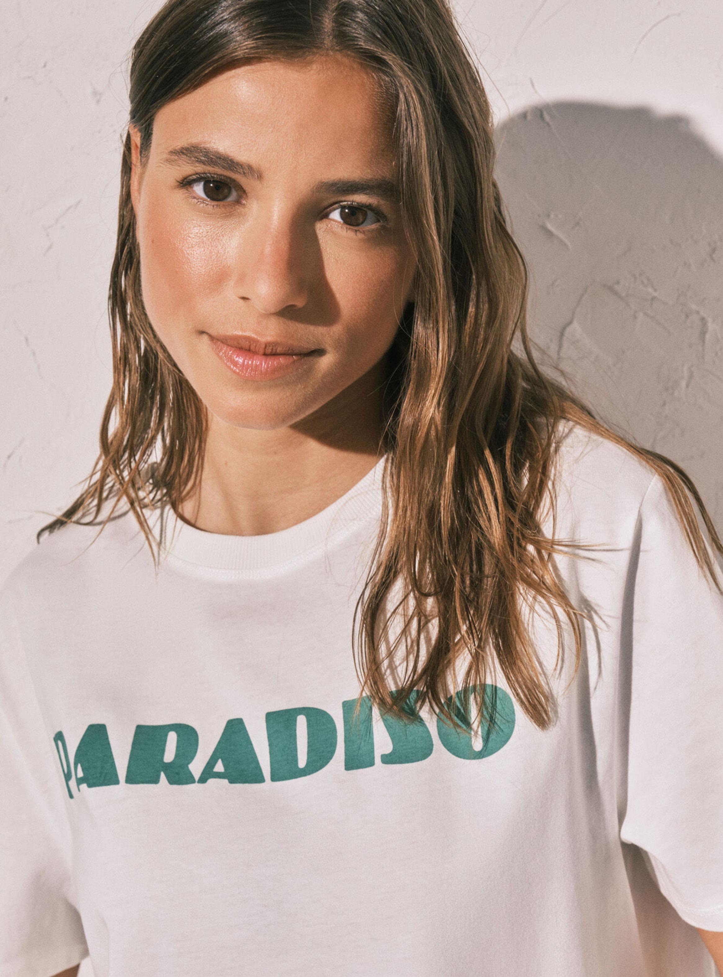 Camiseta Oversize Algodón Blanco-3