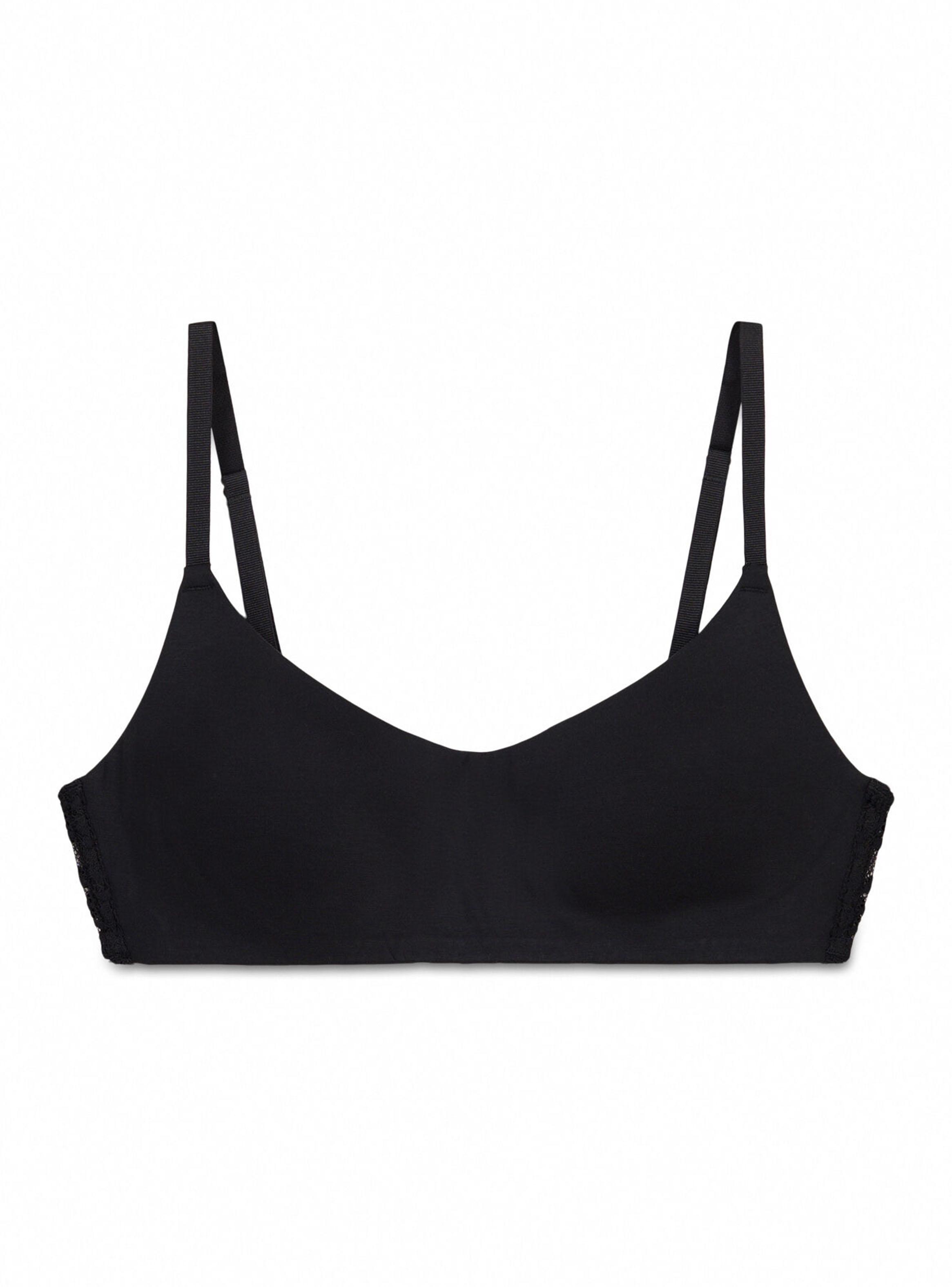 Sostén Top Relleno Modal y Encaje Negro-4