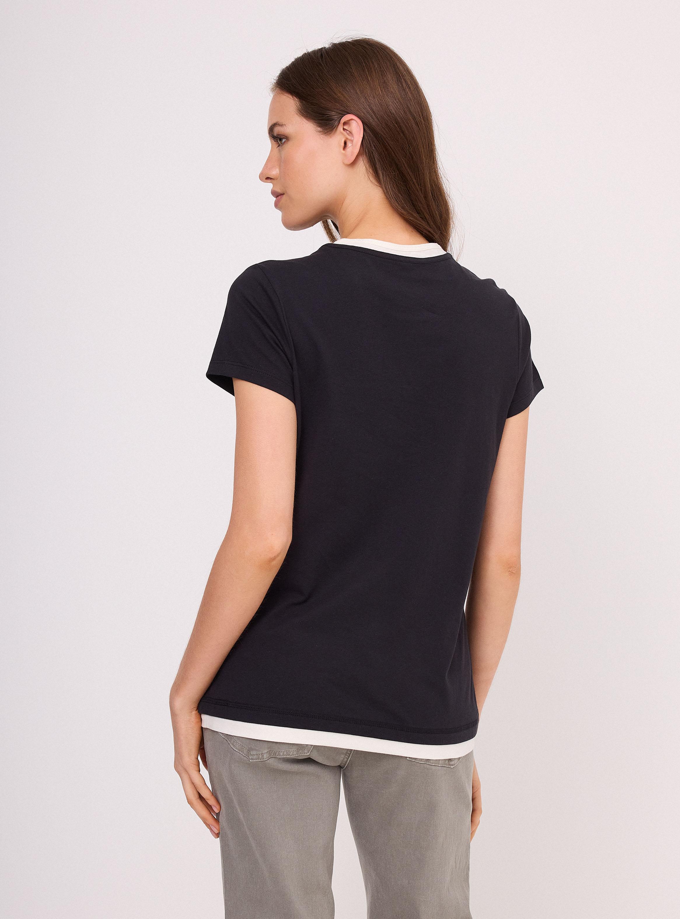 Polera Doble Capa en Escote Basta y Manga-1