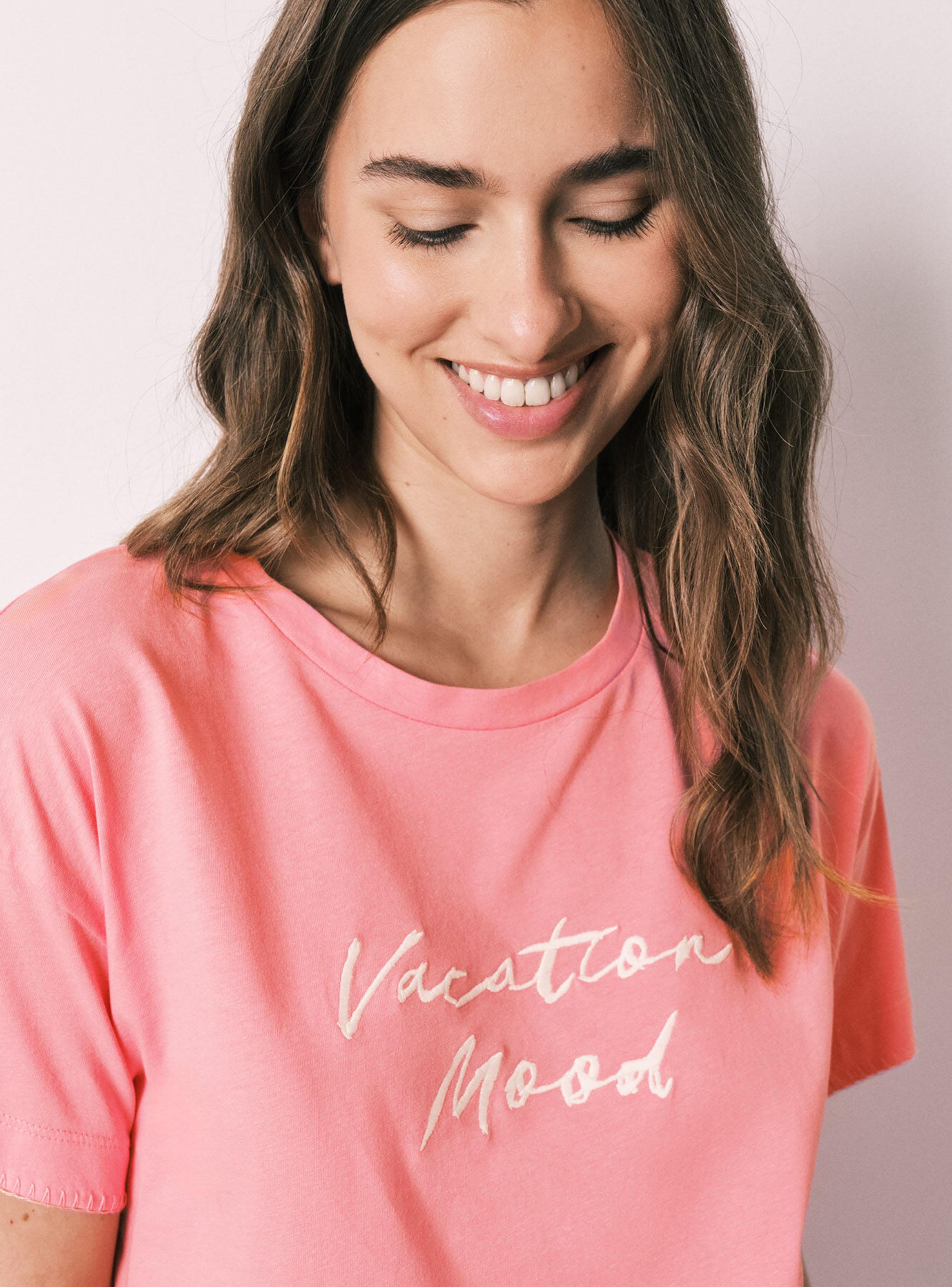 Pijama Corto Algodón Rosa-3