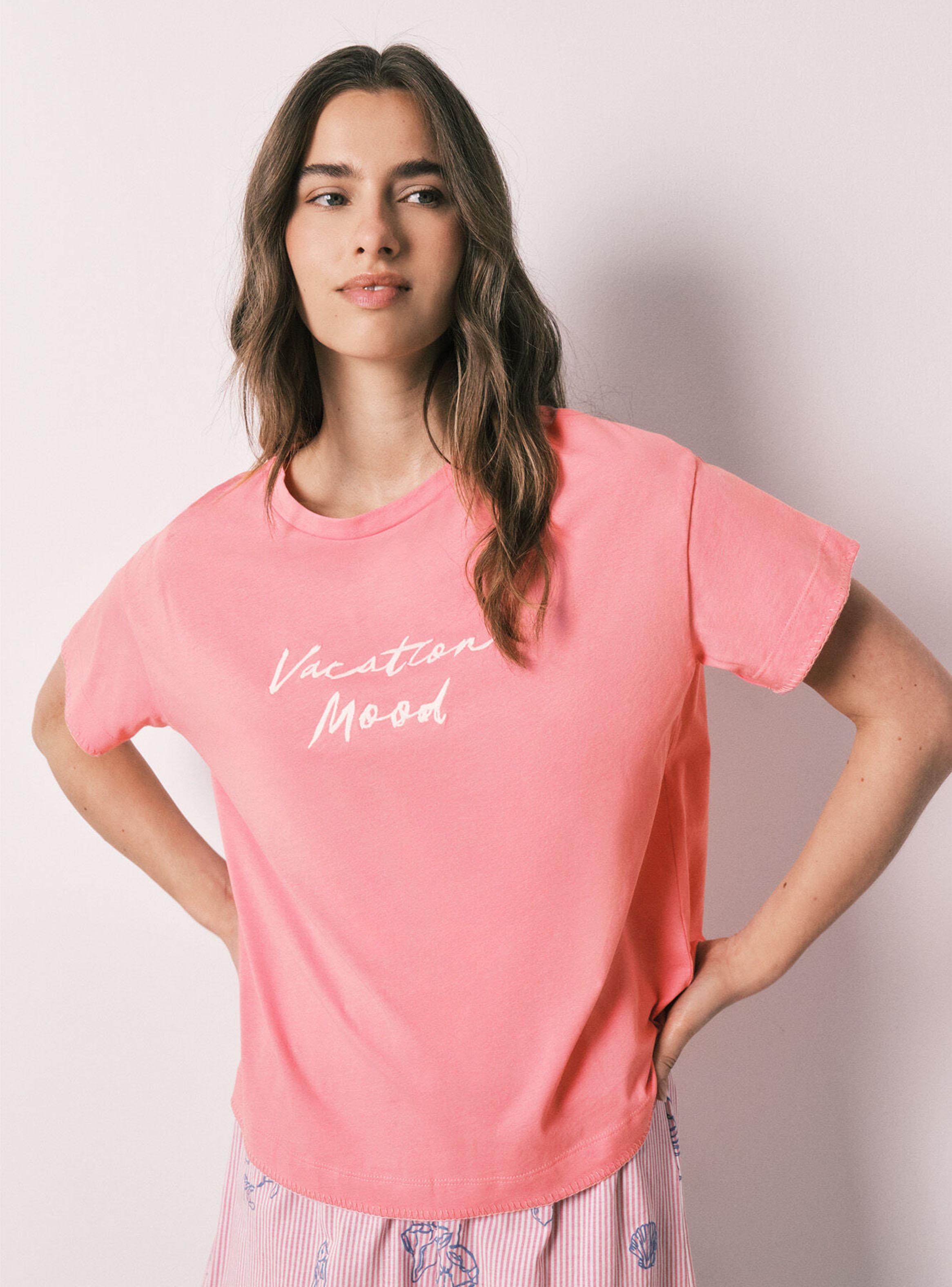 Pijama Corto Algodón Rosa-2
