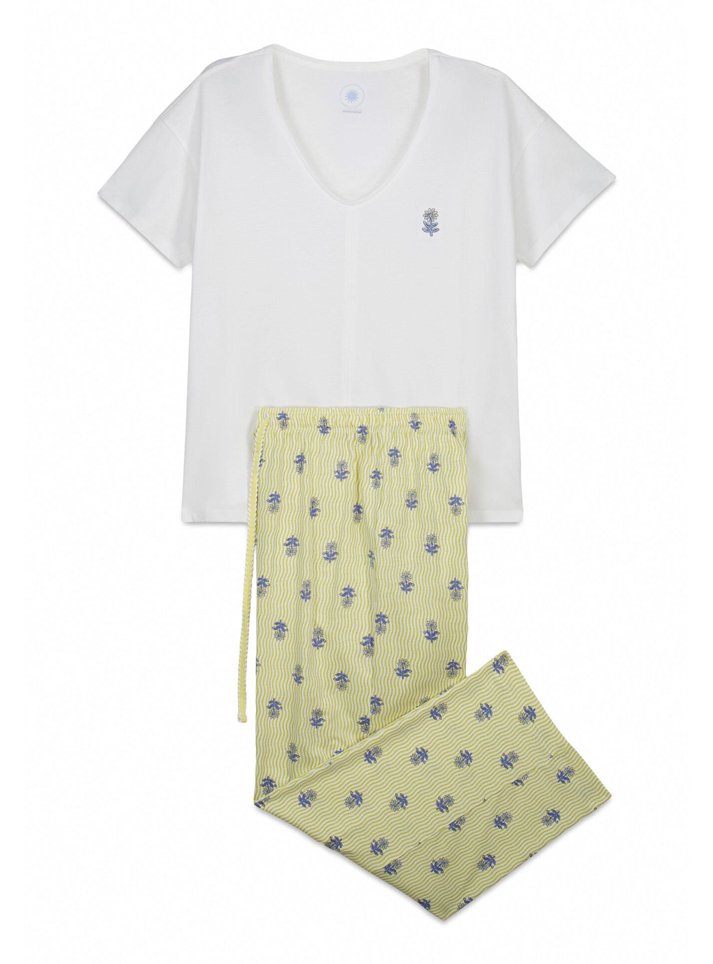 Pijama Capri Algodón Blanco-5