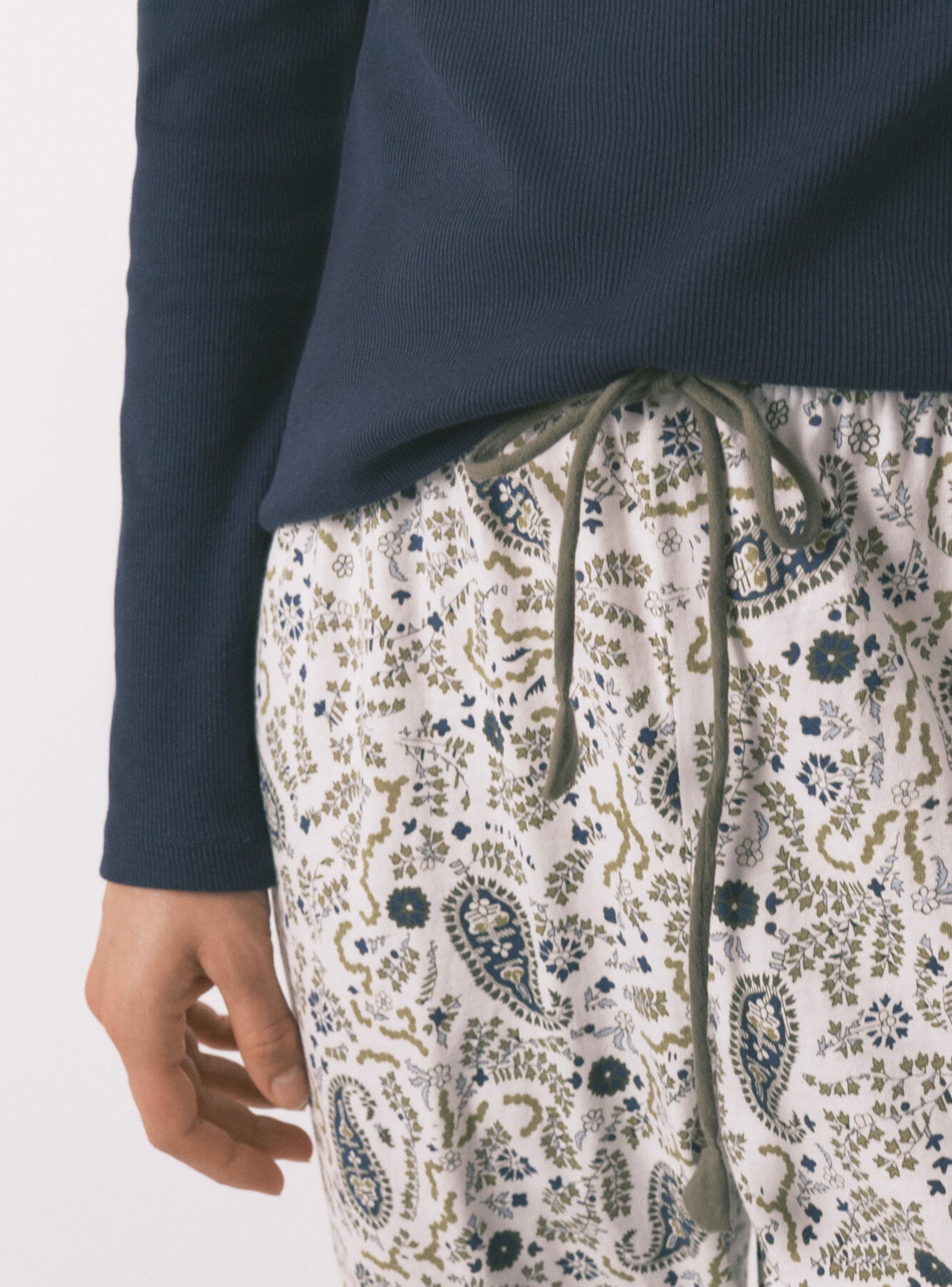 Pantalón Largo Algodón Estampado Paisley-3