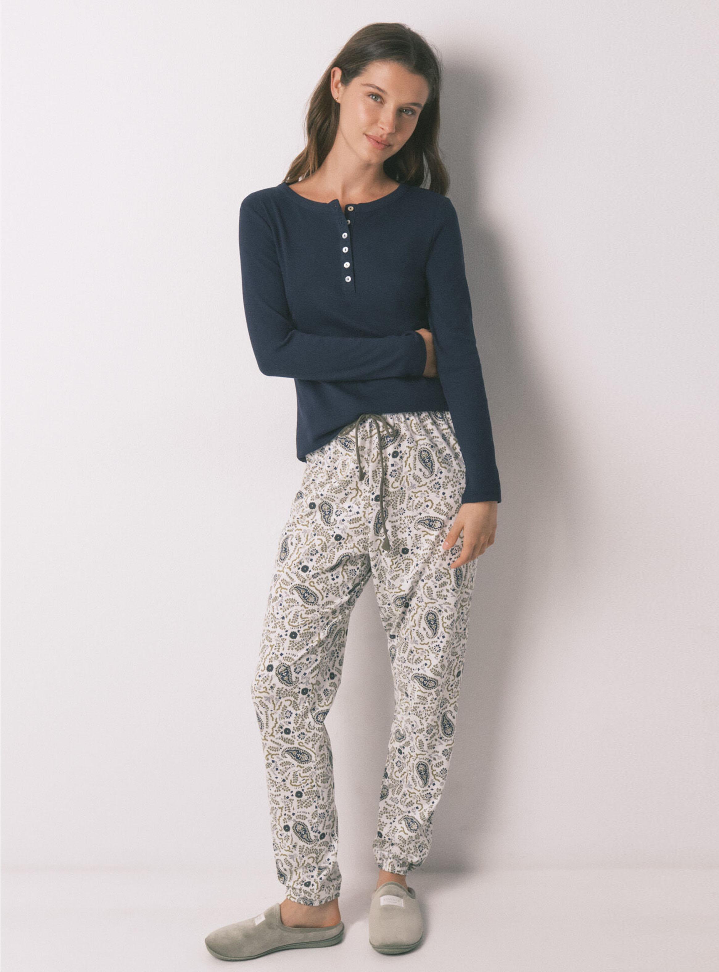 Pantalón Largo Algodón Estampado Paisley-4