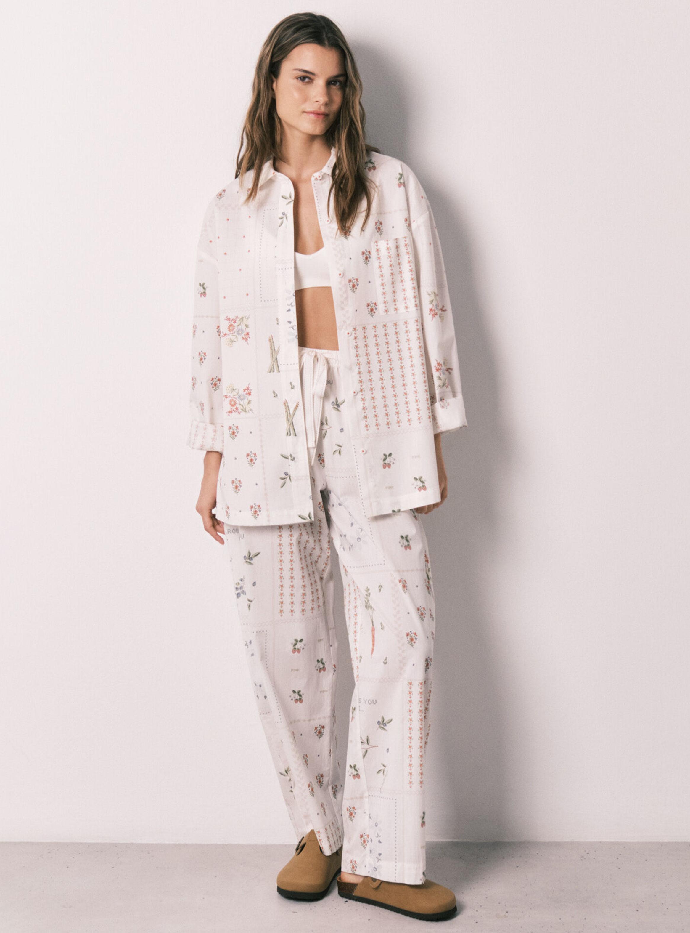 Pantalón Largo Algodón Estampado Floral-5