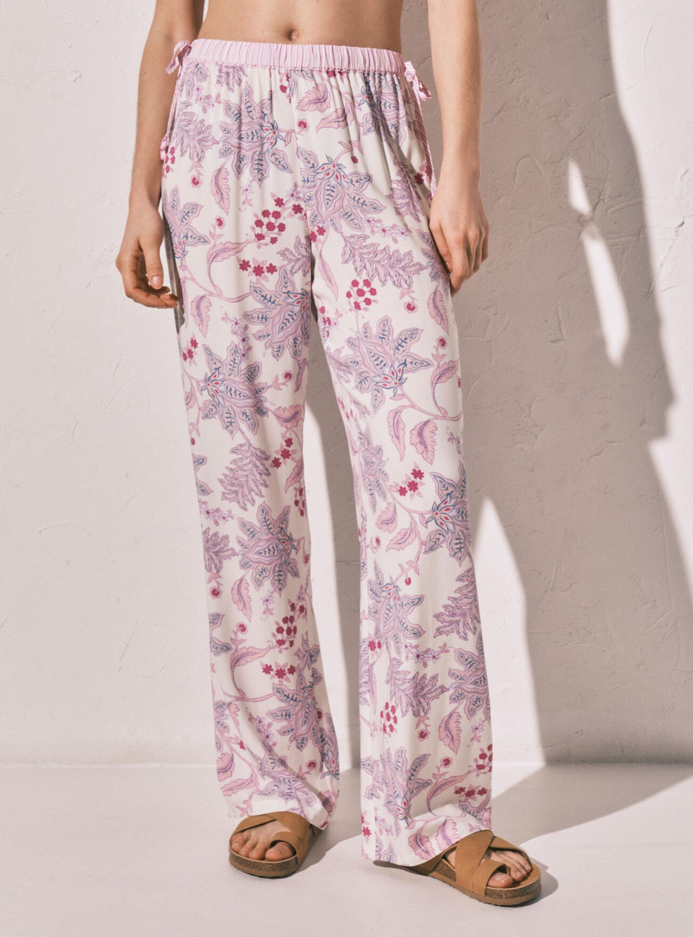 Pantalón Largo Estampado Flores-0