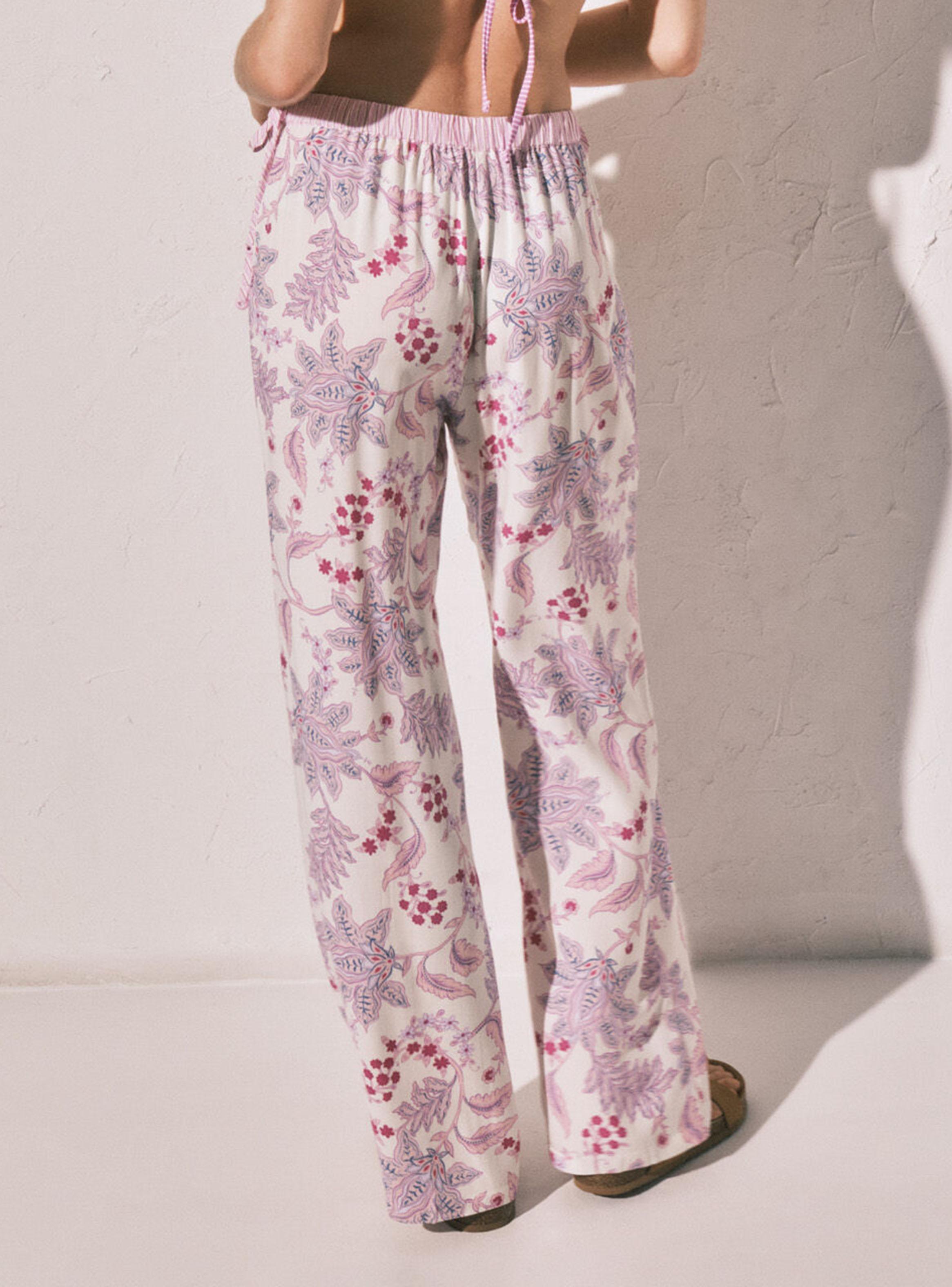 Pantalón Largo Estampado Flores-1