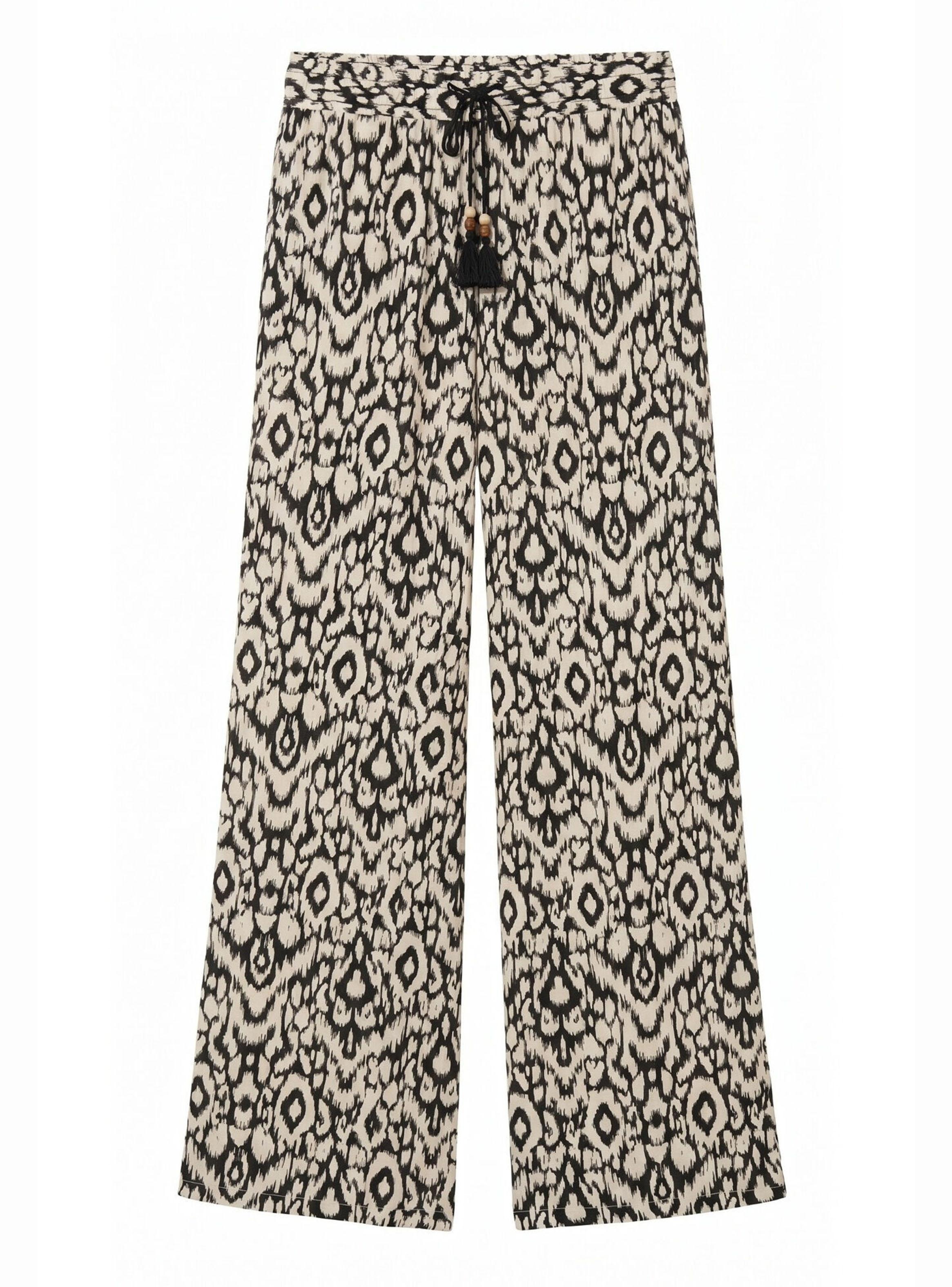 Pantalón Largo Estampado Negro-5