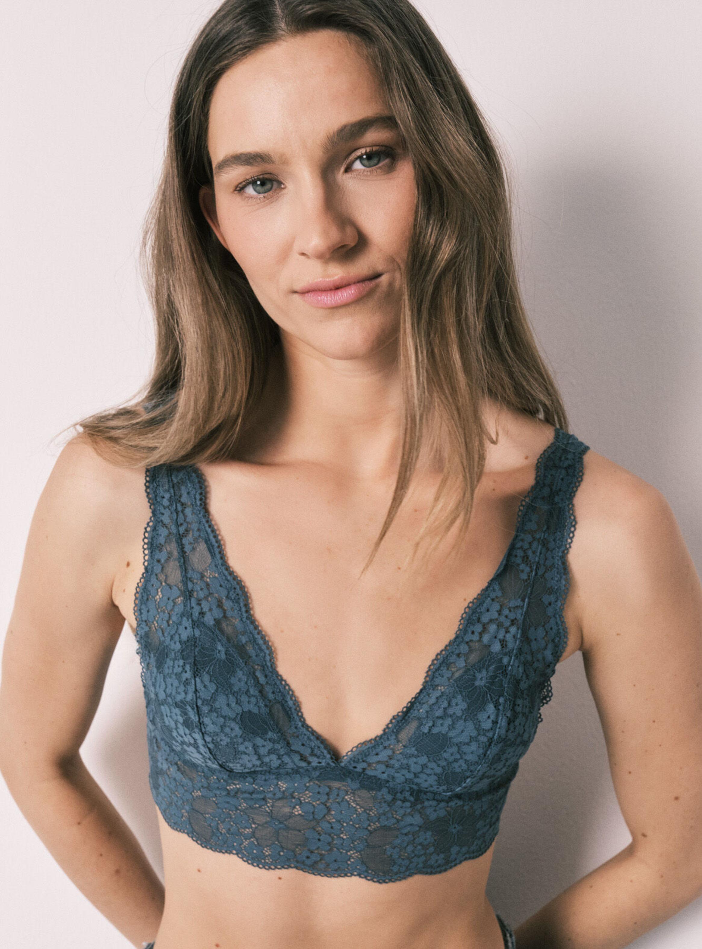 Sostén Bralette Halter Encaje Verde-0