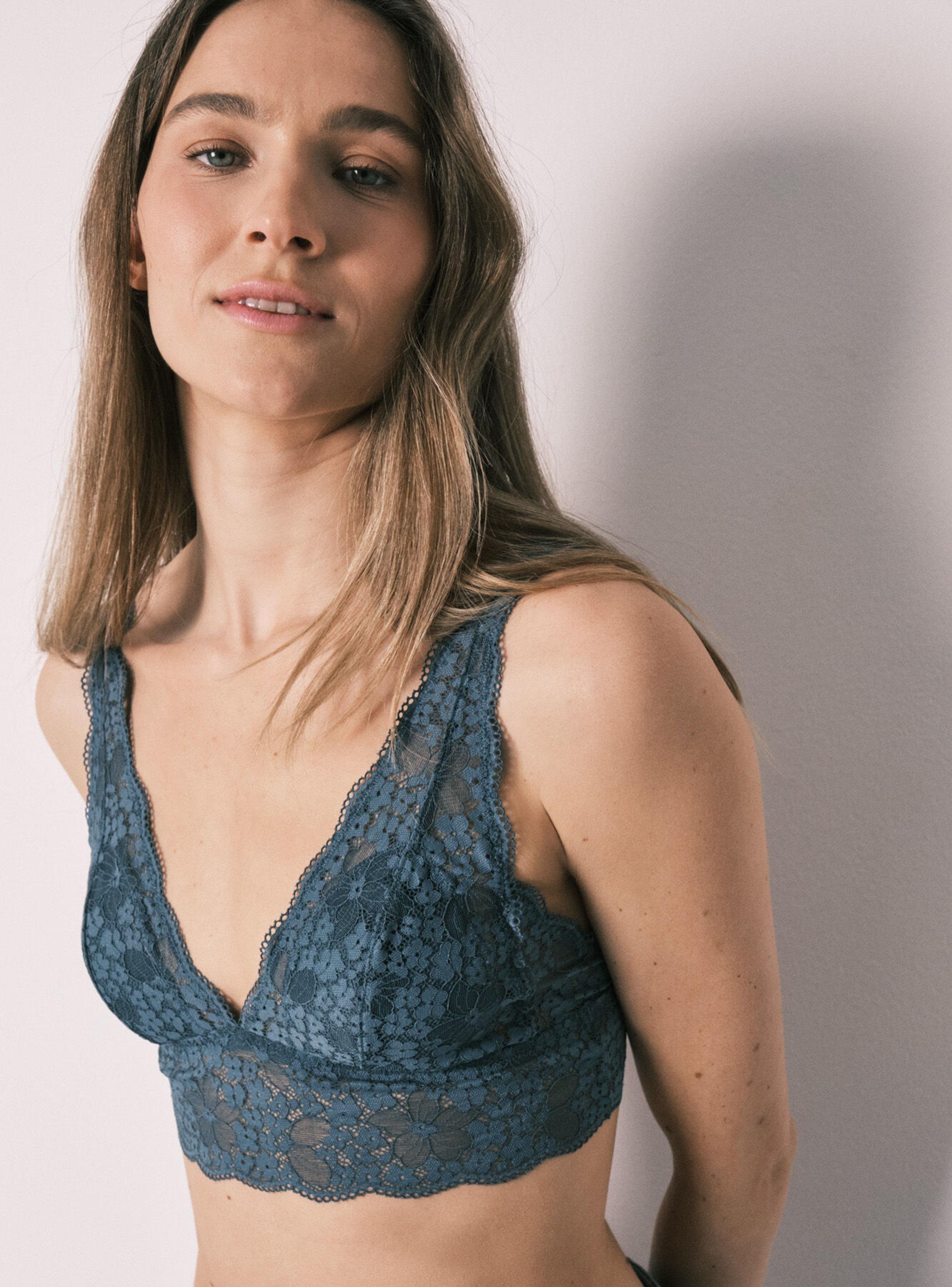 Sostén Bralette Halter Encaje Verde-3