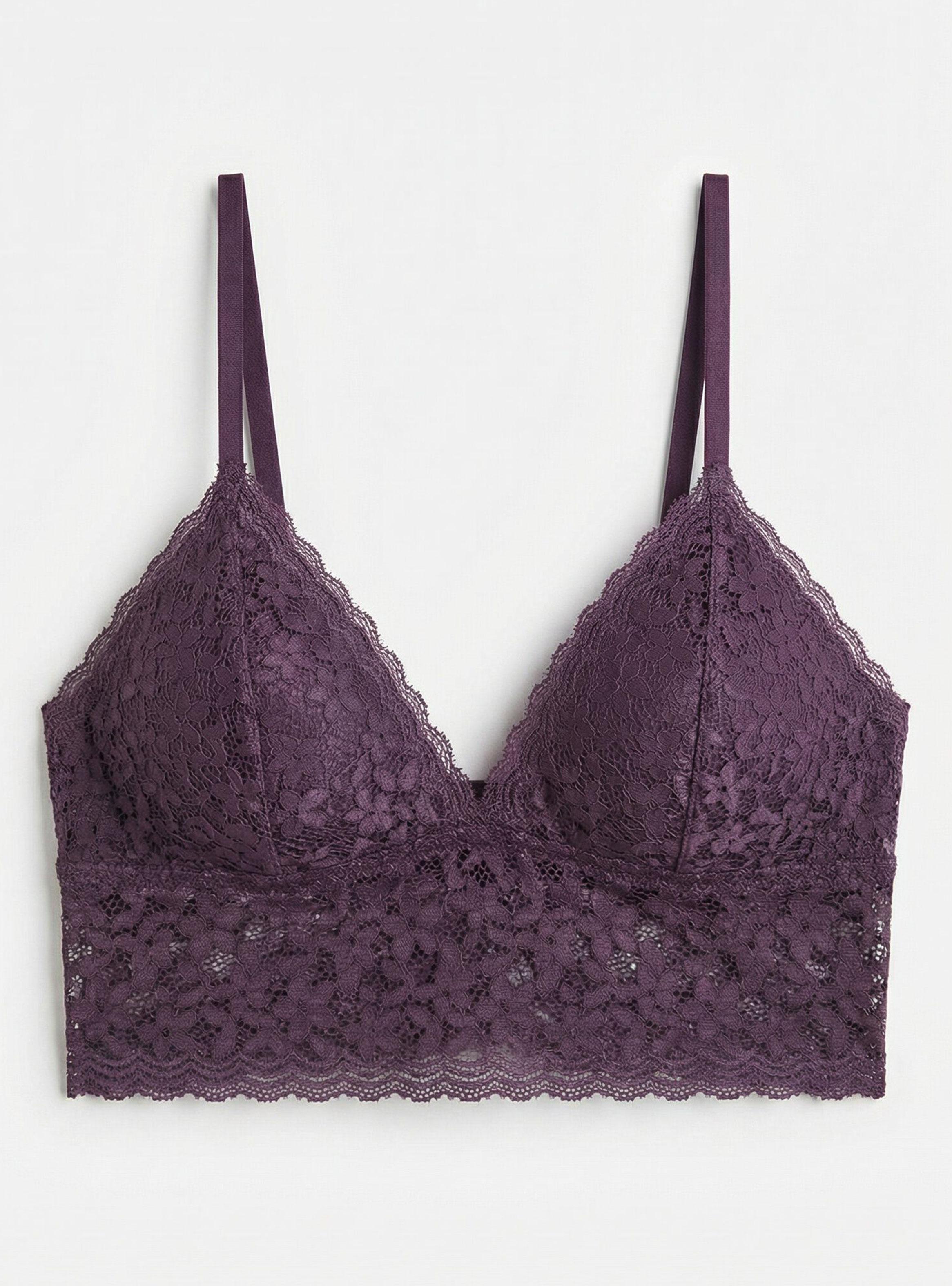 Sostén Bralette Triangular Encaje Granate-6