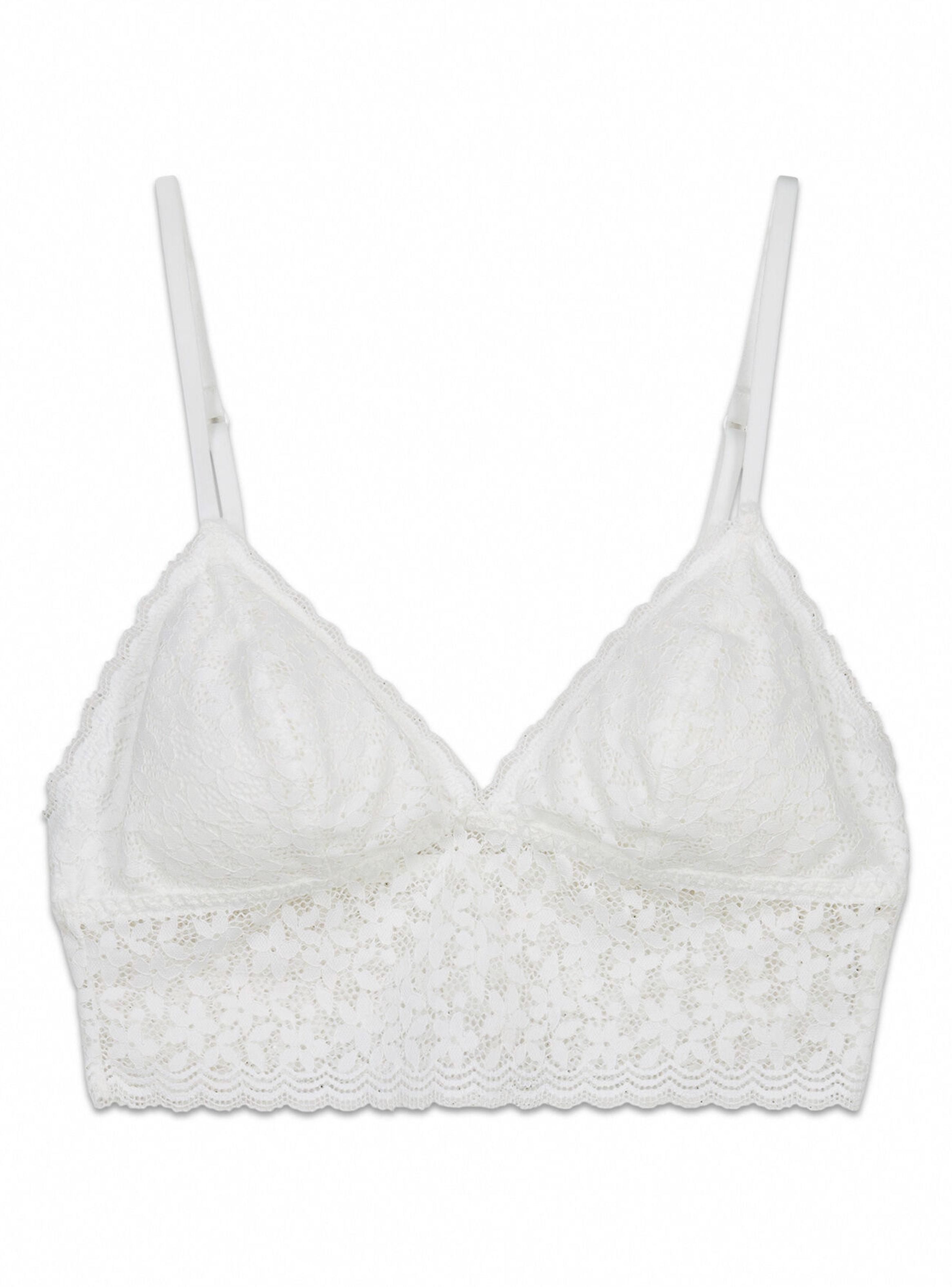 Sostén Bralette Triangular Encaje Blanco-7
