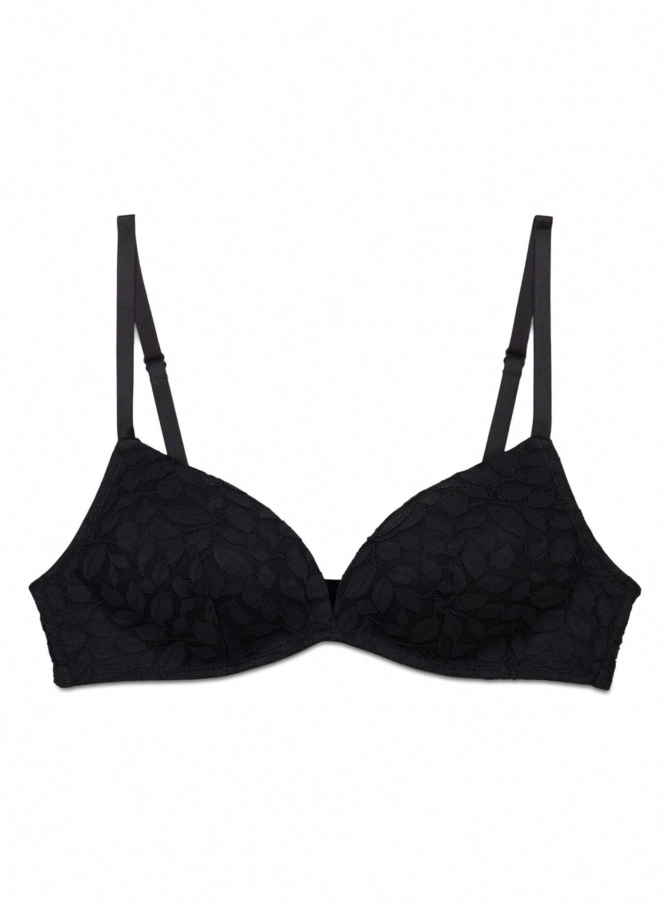 Sostén Triangular Charming Relleno Encaje Negro-5