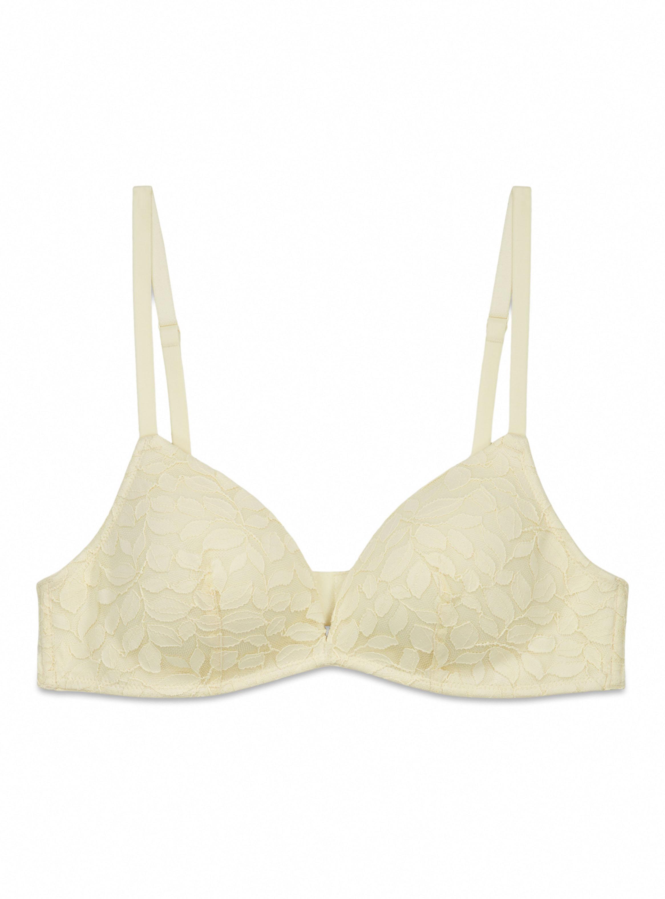 Sostén Triangular Charming Relleno Encaje Beige-6