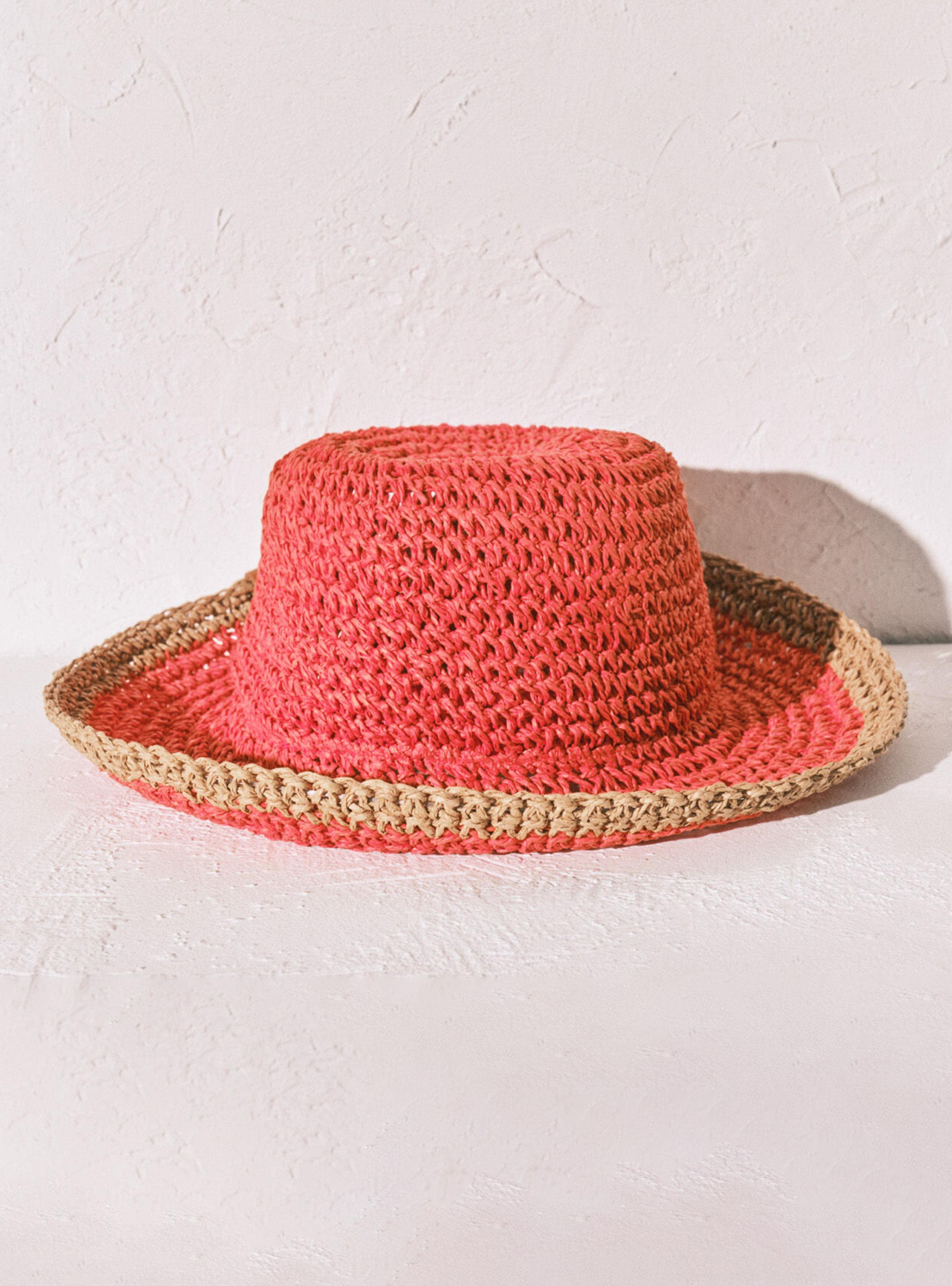 Sombrero Bucket Rafia Bicolor-2