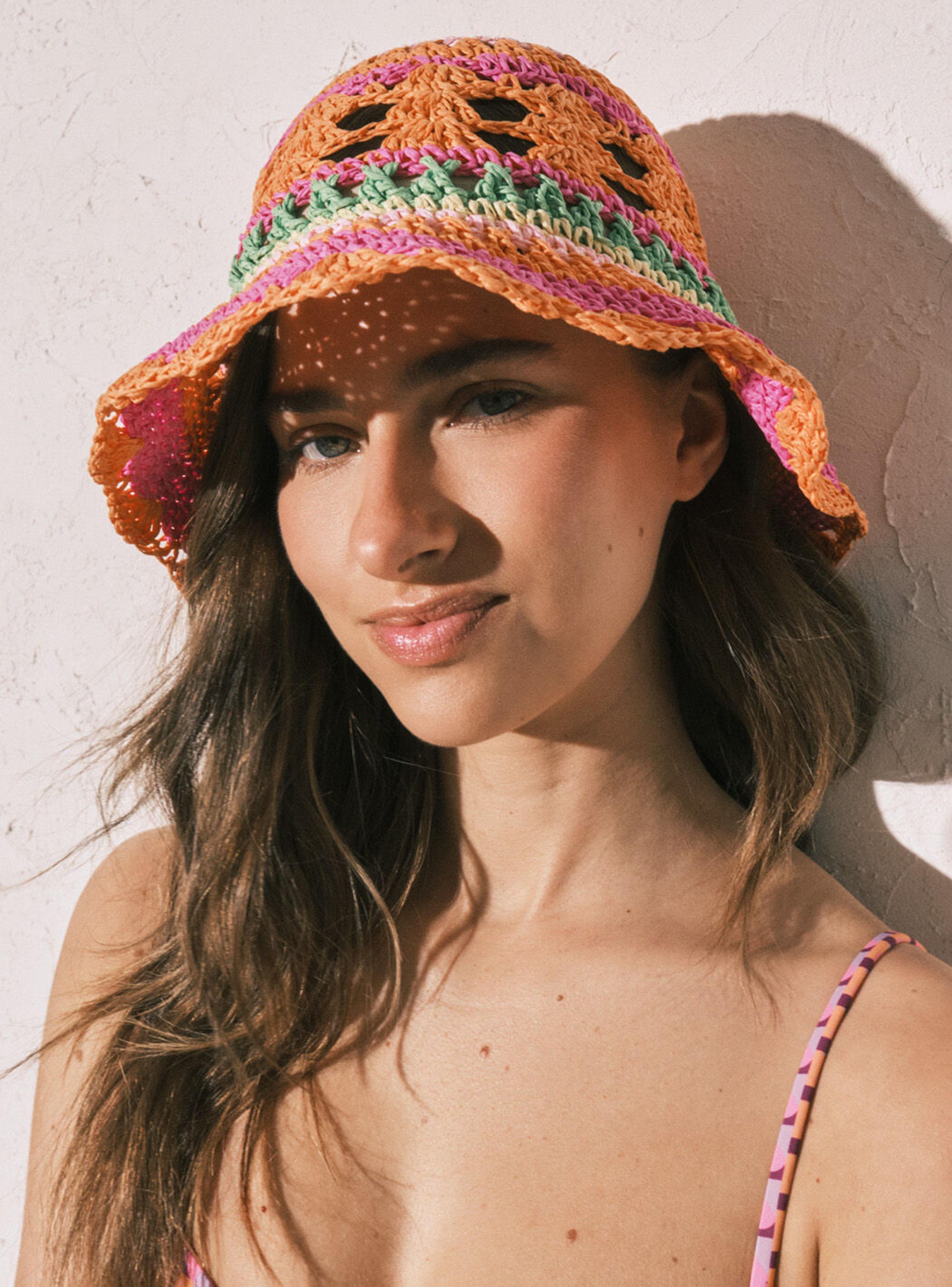 Sombrero Bucket Crochet Bicolor-0