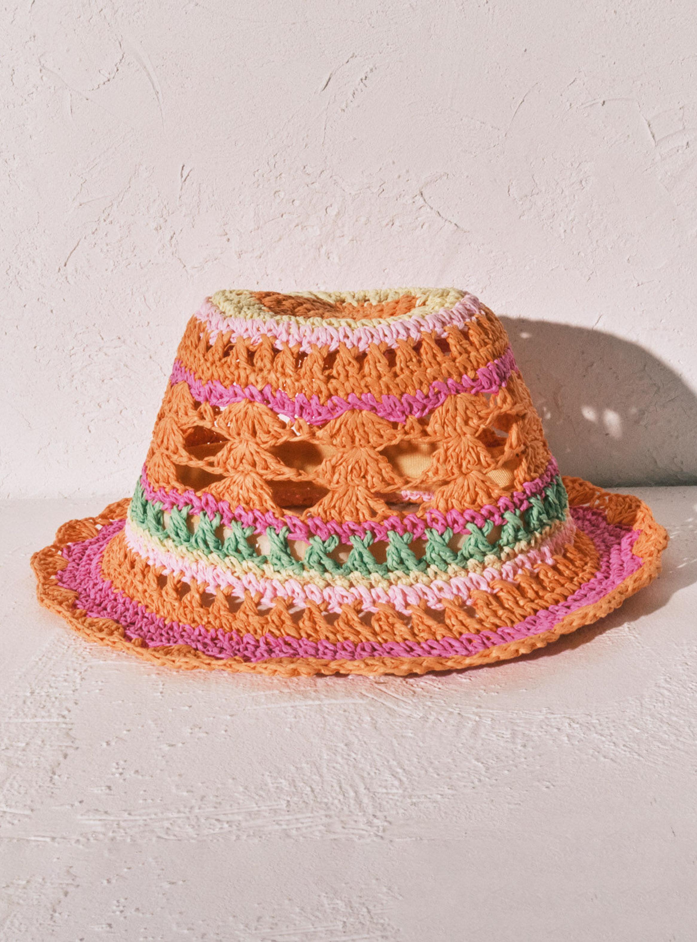 Sombrero Bucket Crochet Bicolor-3