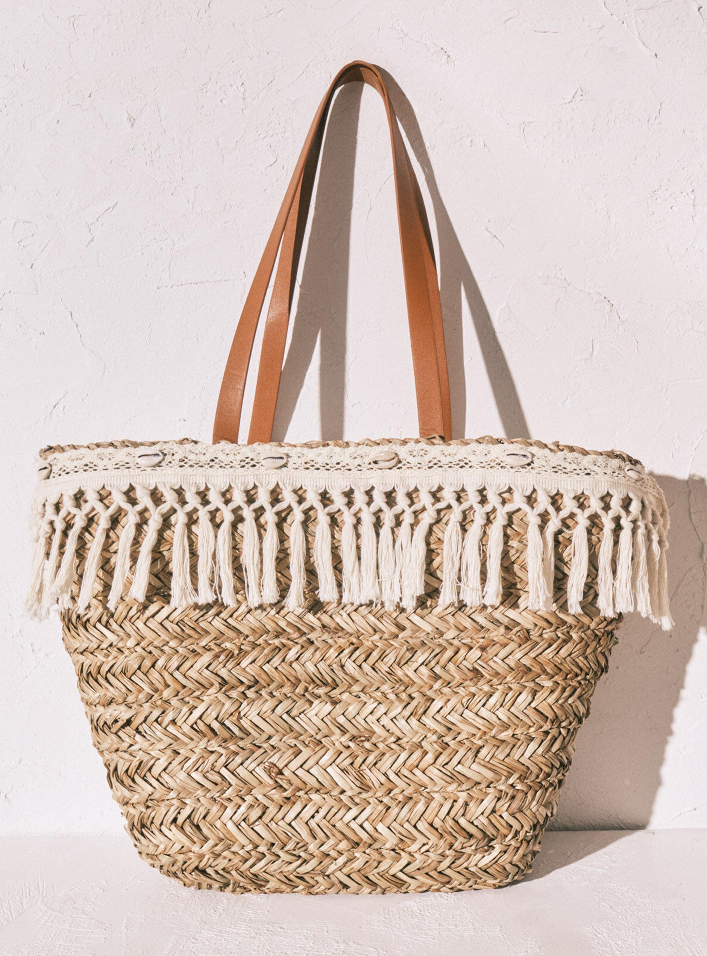 Bolso Grande Tipo Capazo de Rafia y Crochet-0