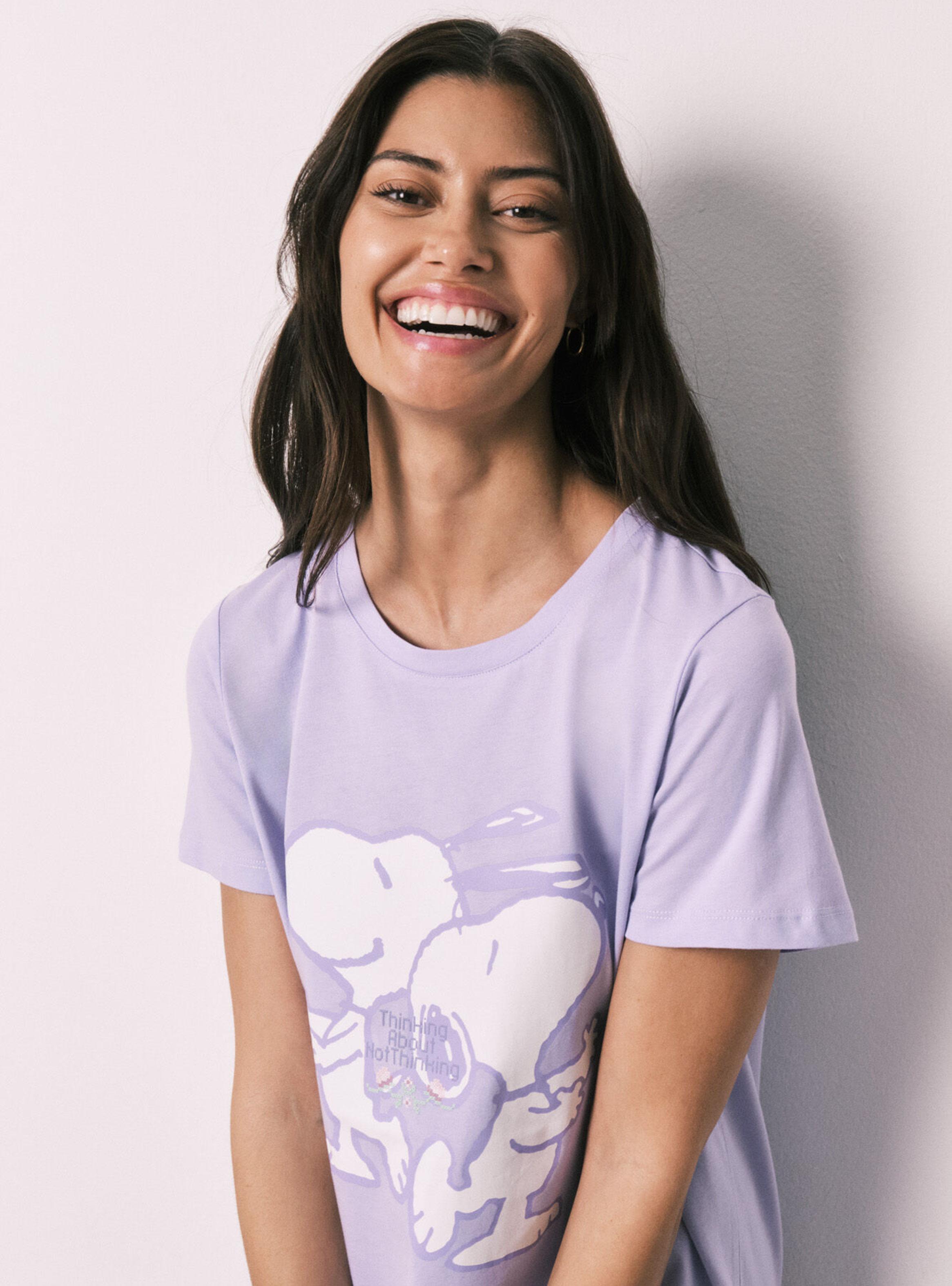 Camisón Algodón Snoopy Lila-3