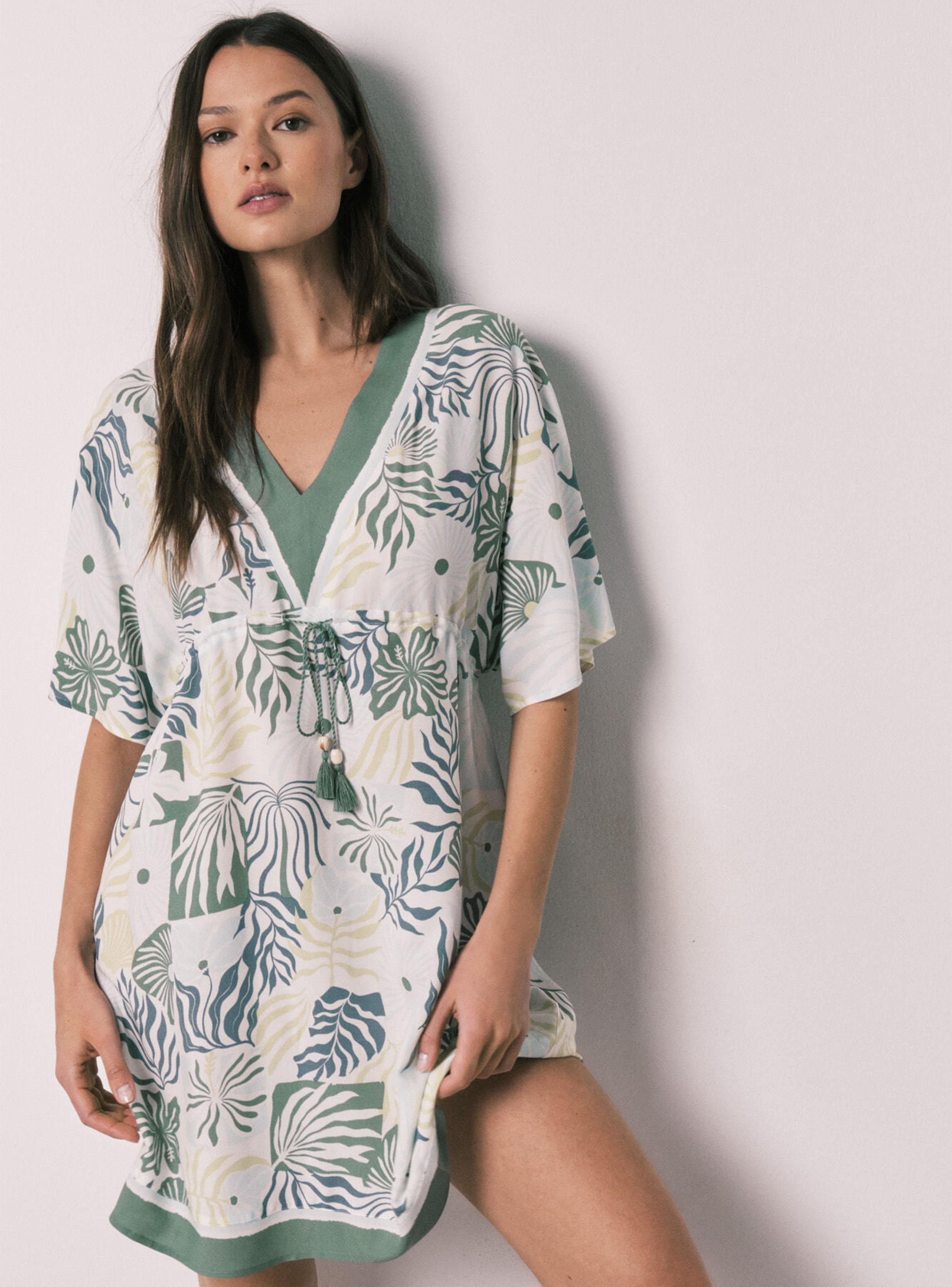 Camisola Corta Estampada Floreada-0
