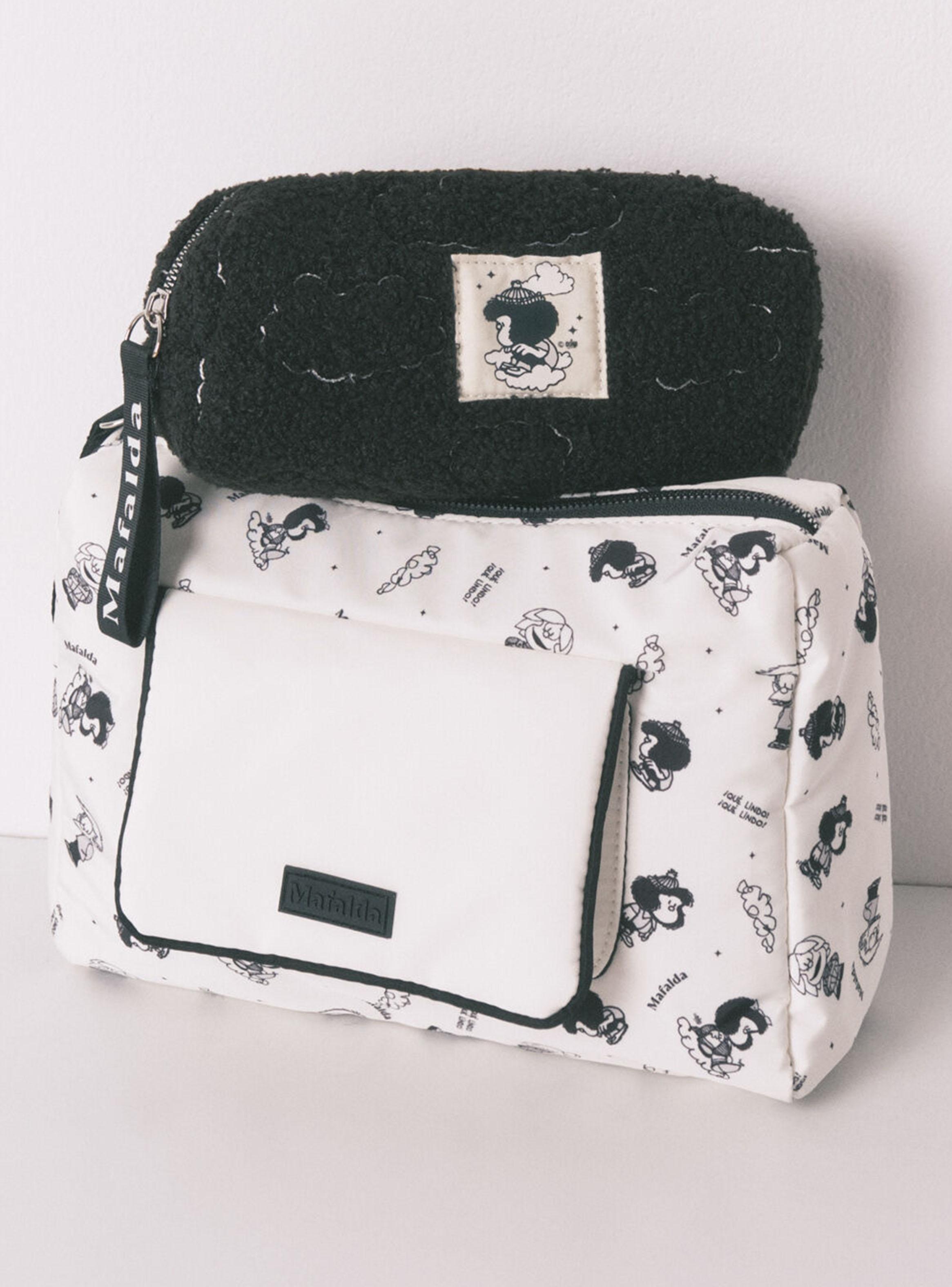 Neceser Grande Nailon Blanco Mafalda-5