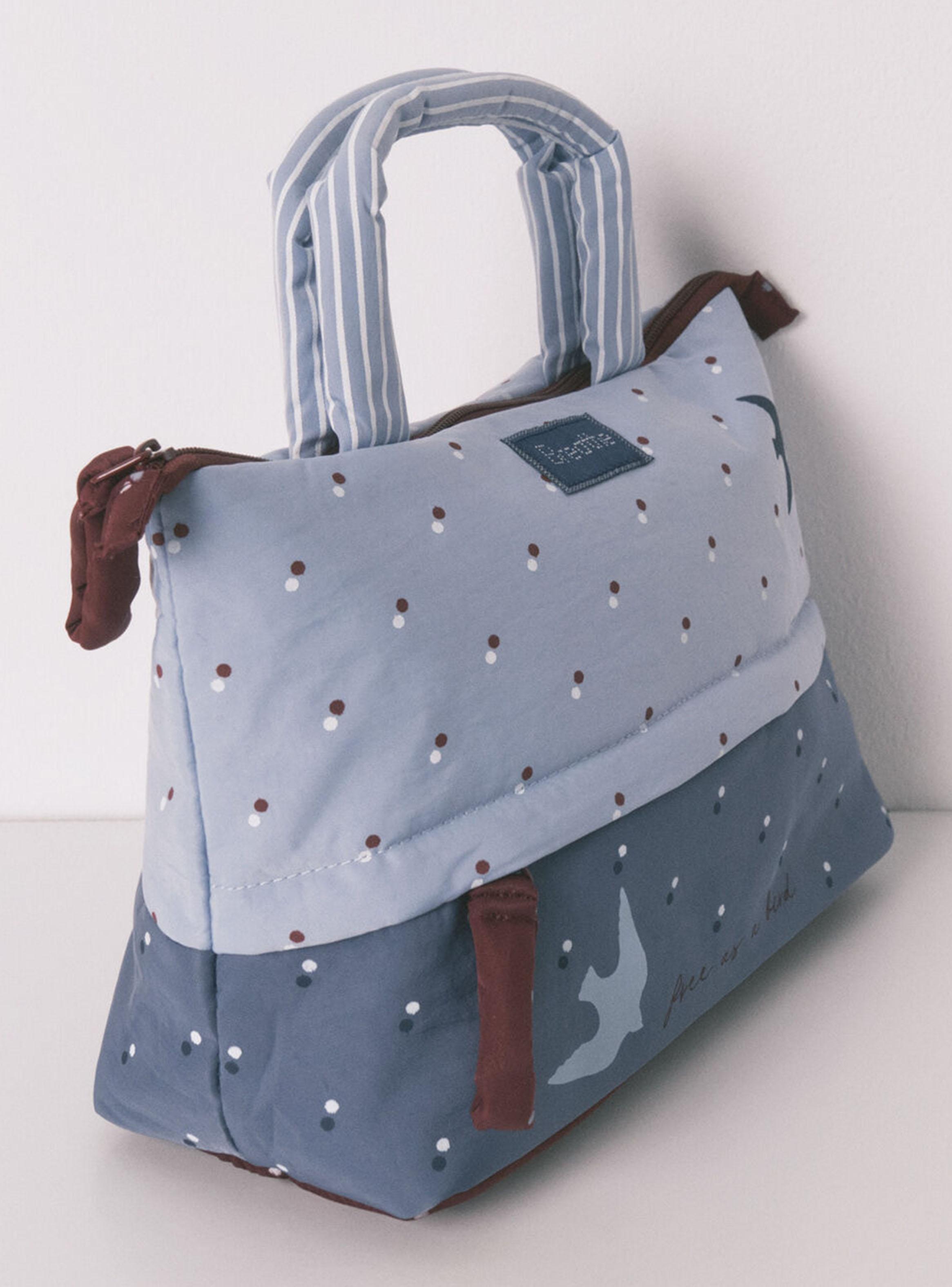 Neceser Grande Azul Estampado Pájaros-2