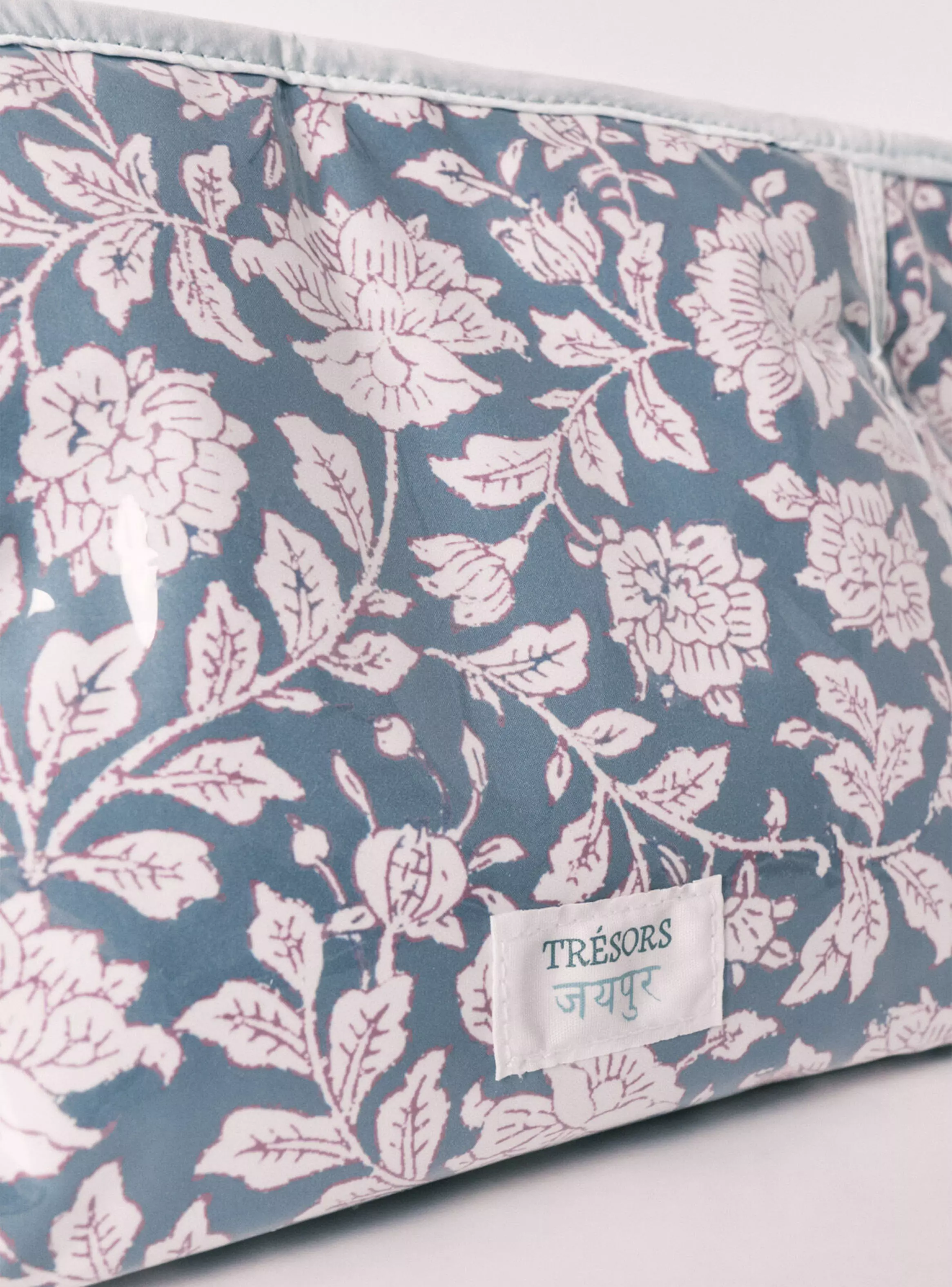 Neceser Mediano Estampado Floral Azul-3