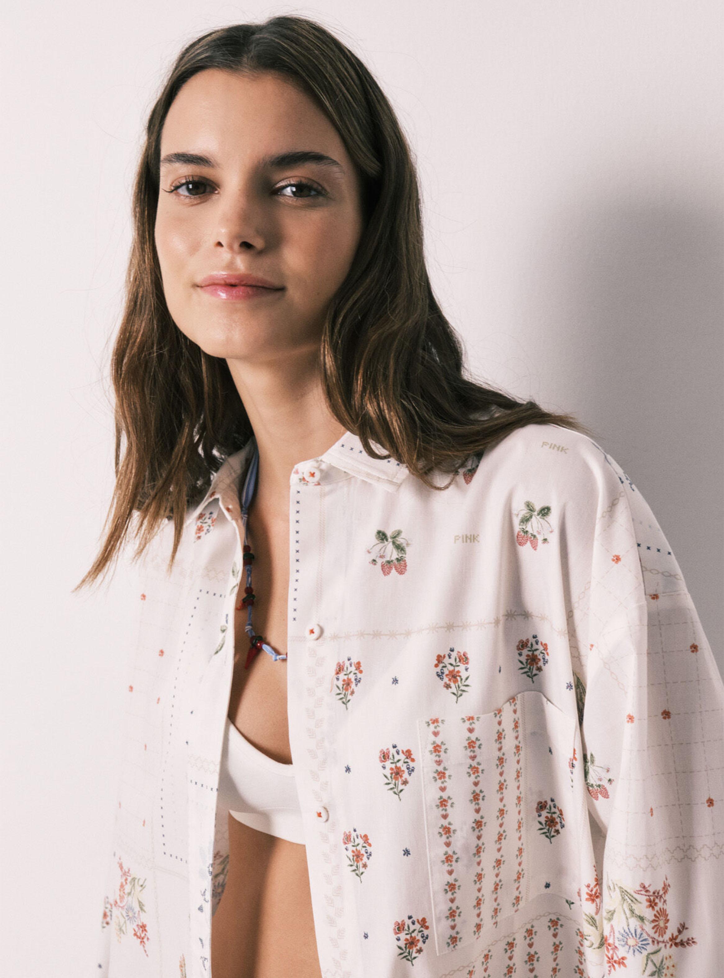 Camisa Manga Larga Popelín Estampado Floral-4