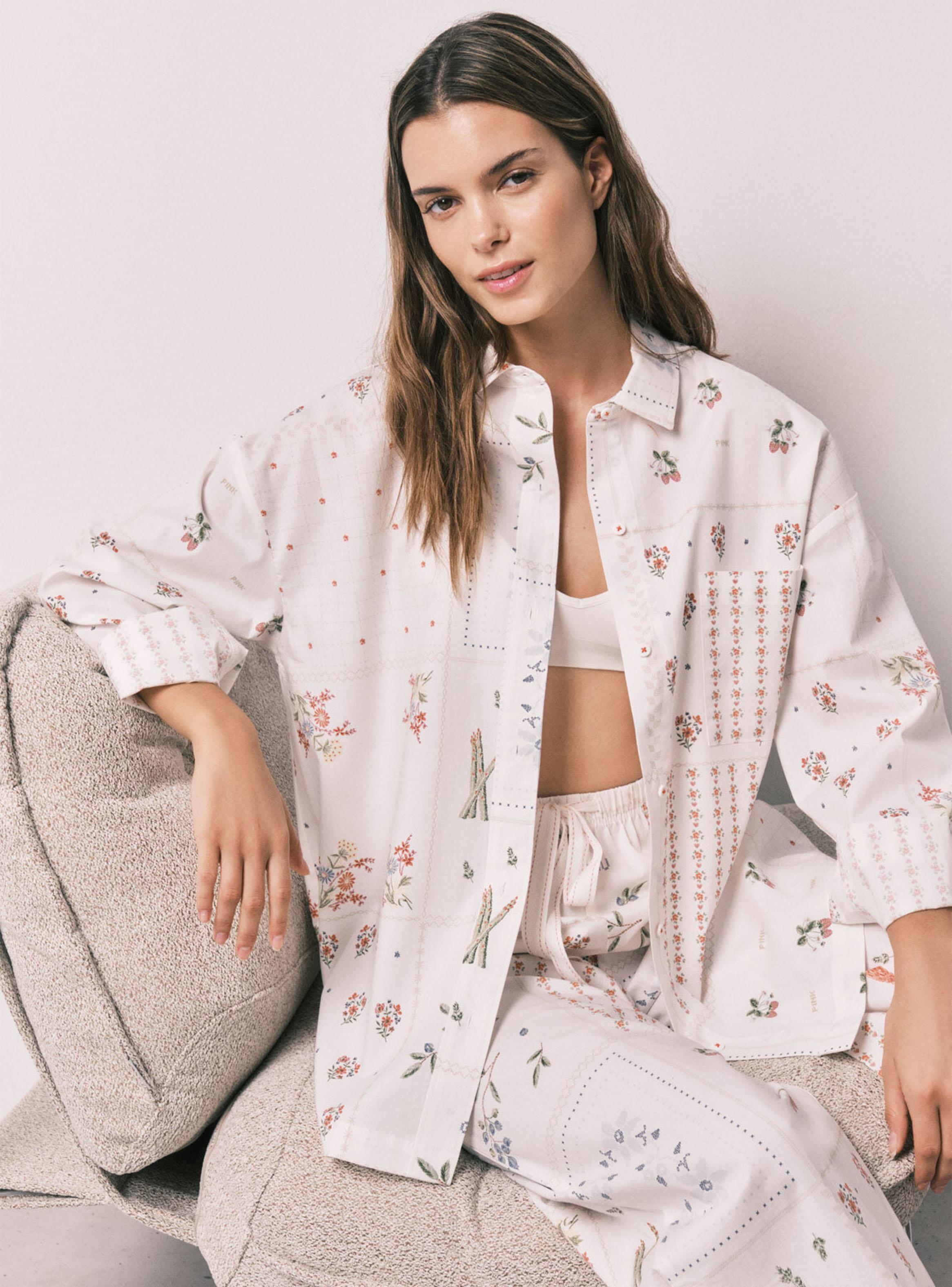 Camisa Manga Larga Popelín Estampado Floral-2