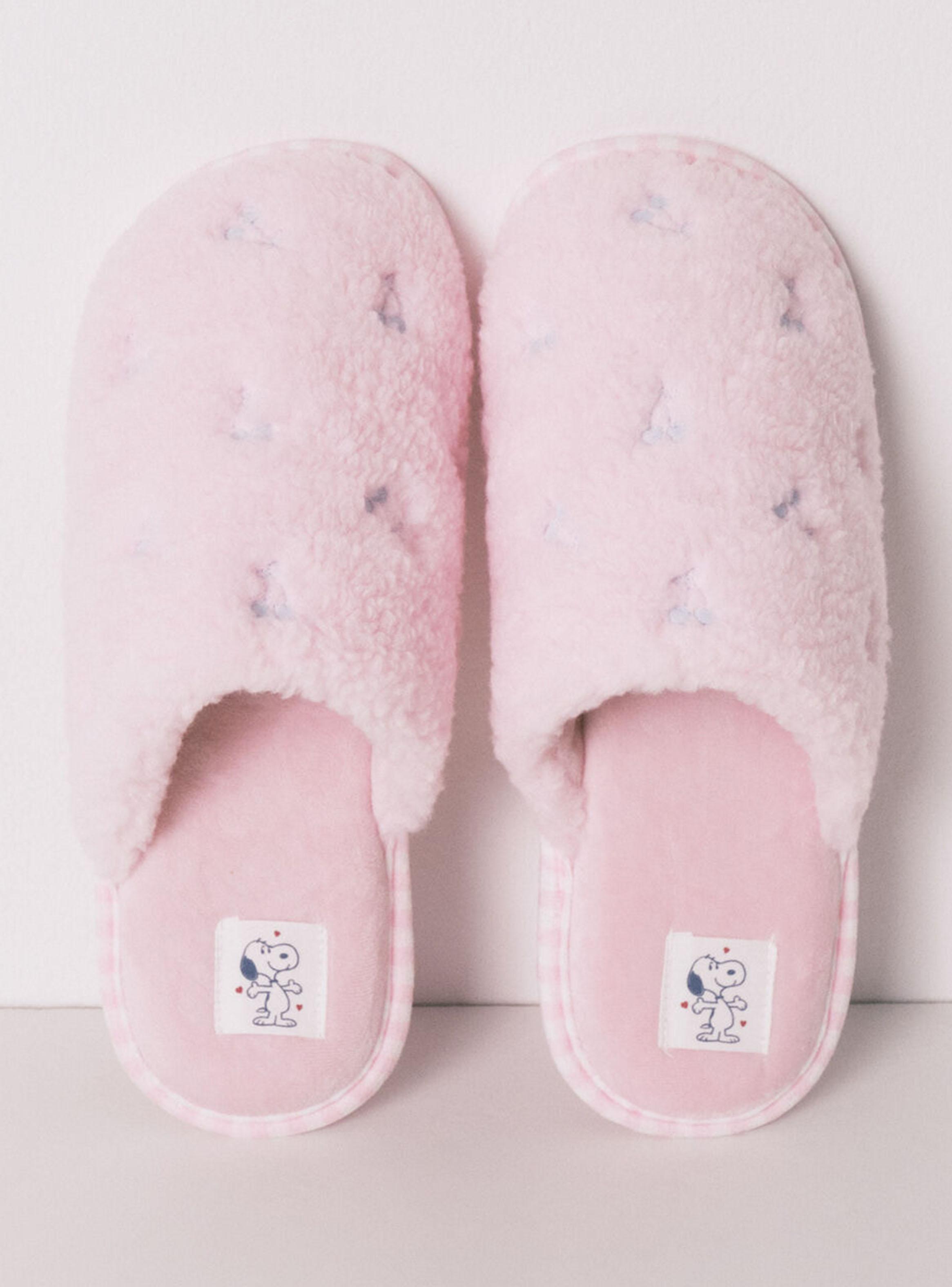 Pantuflas Corderito Snoopy Rosado-0