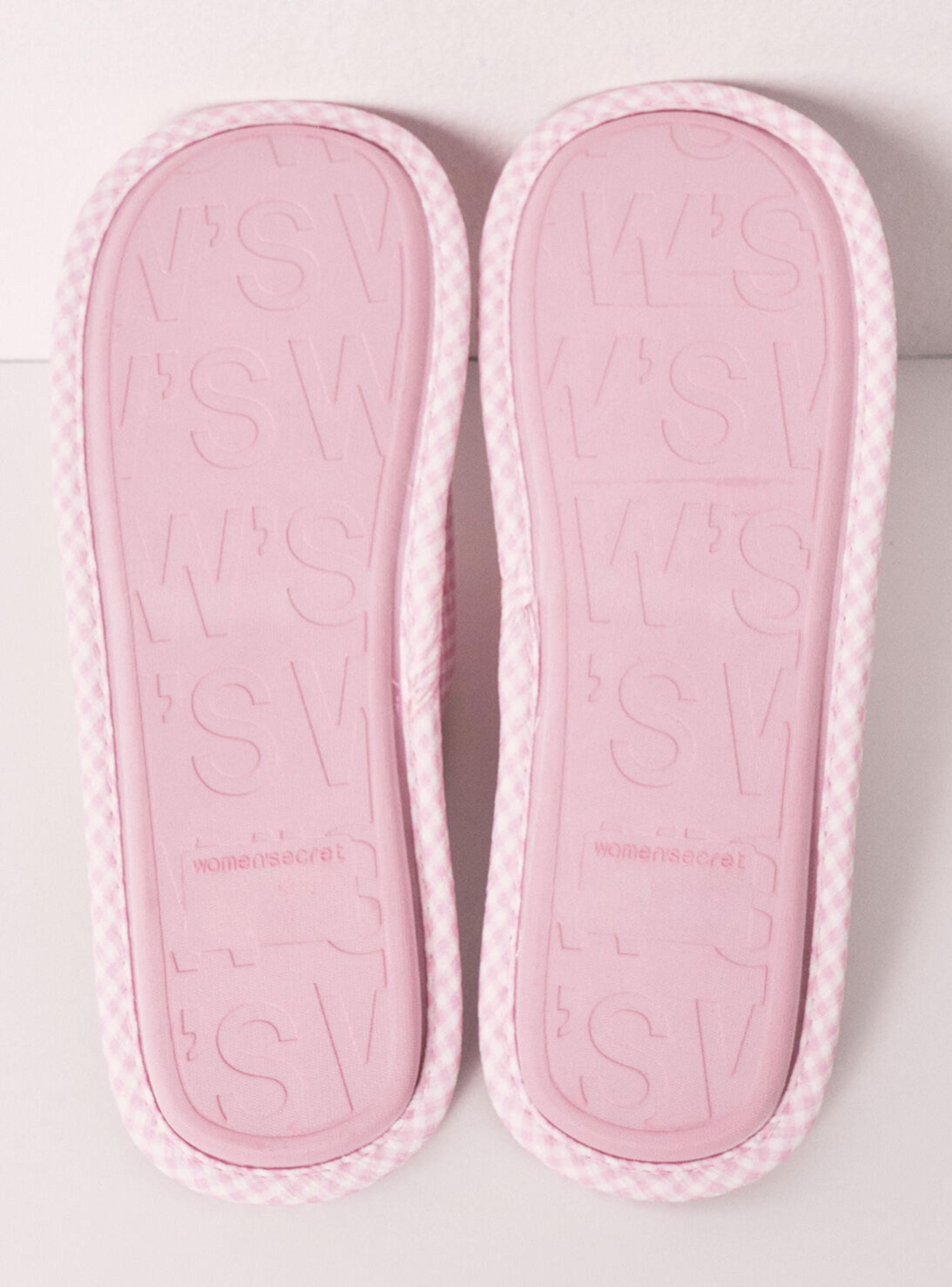 Pantufla Casa Rosa Cuadros Vichy Lazo-5