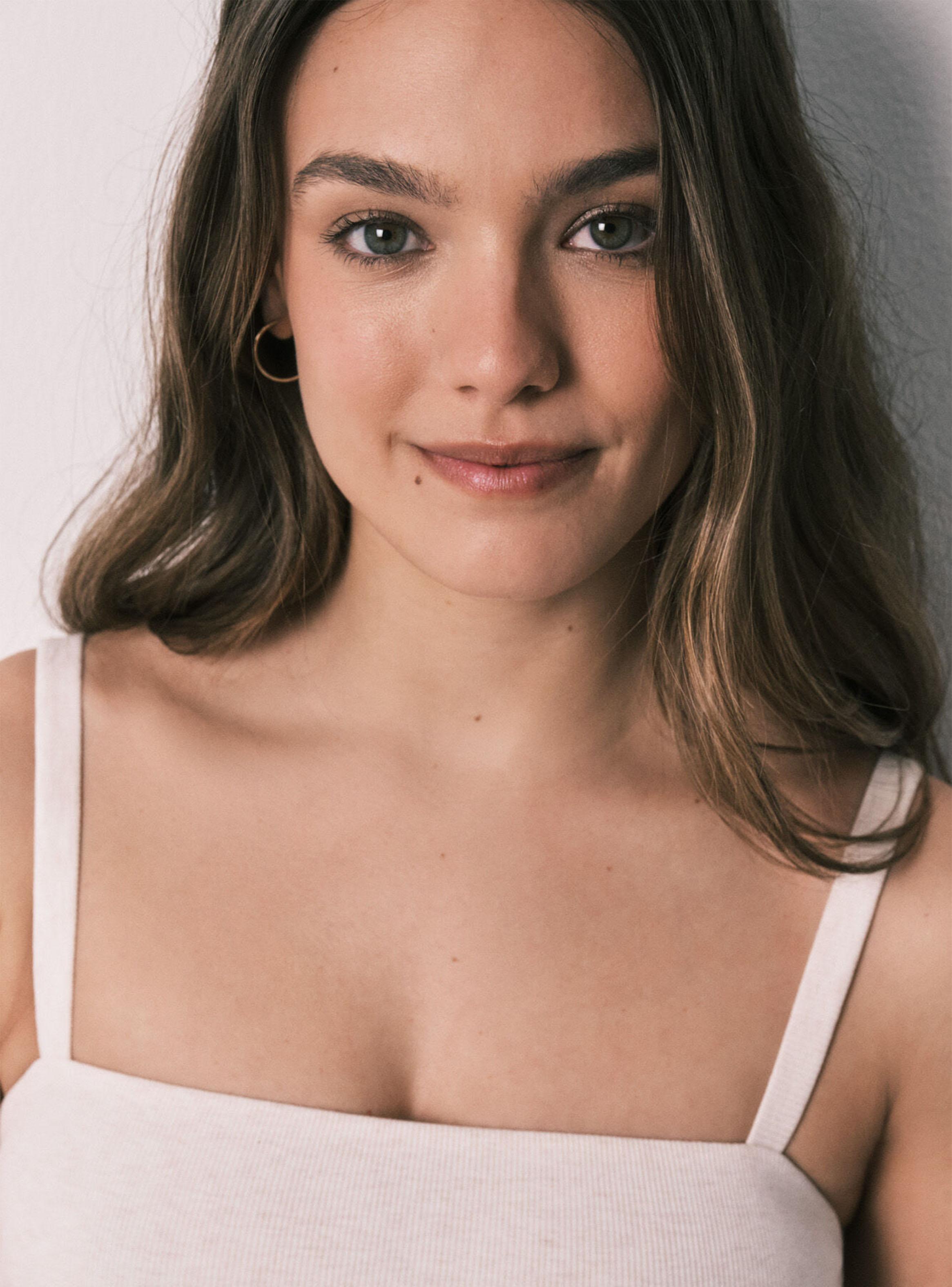 Sostén Top Algodón Canalé Beige-2