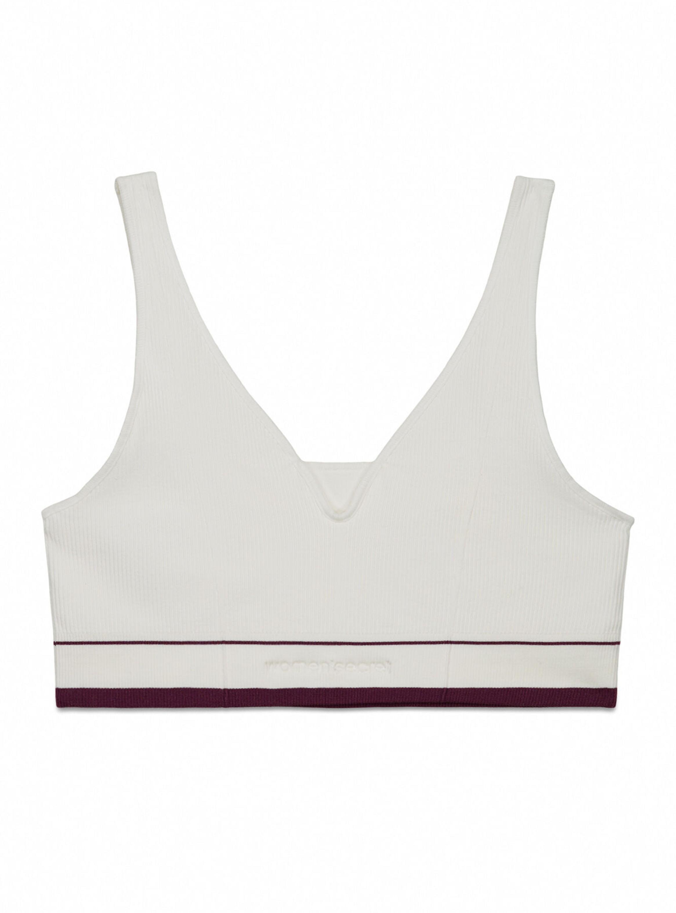 Top Lovely Triangular sin Costuras Blanco-5