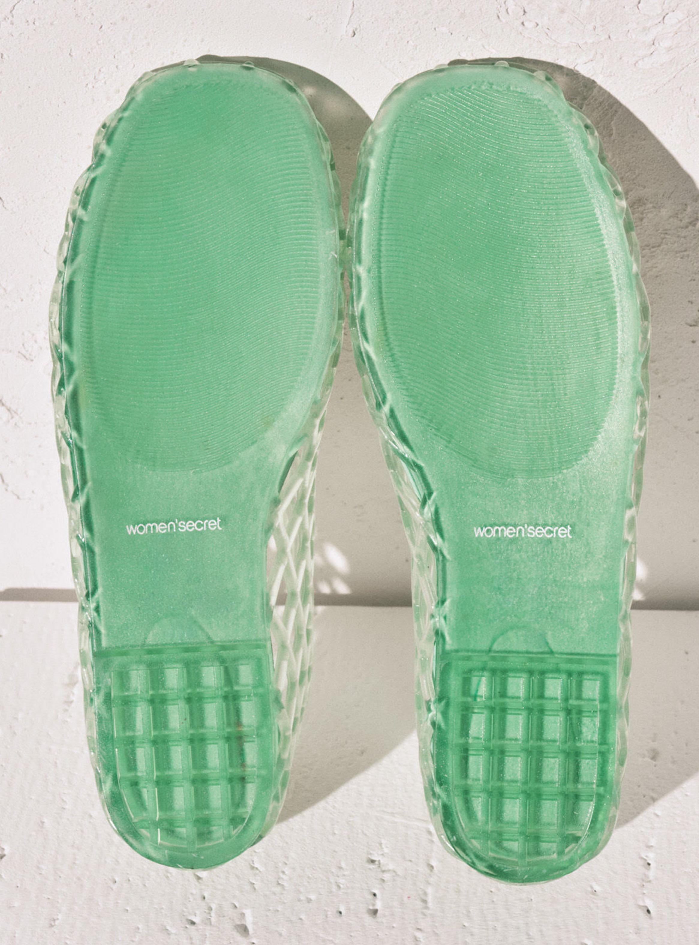 Sandalia Jelly Efecto Red Verde-3