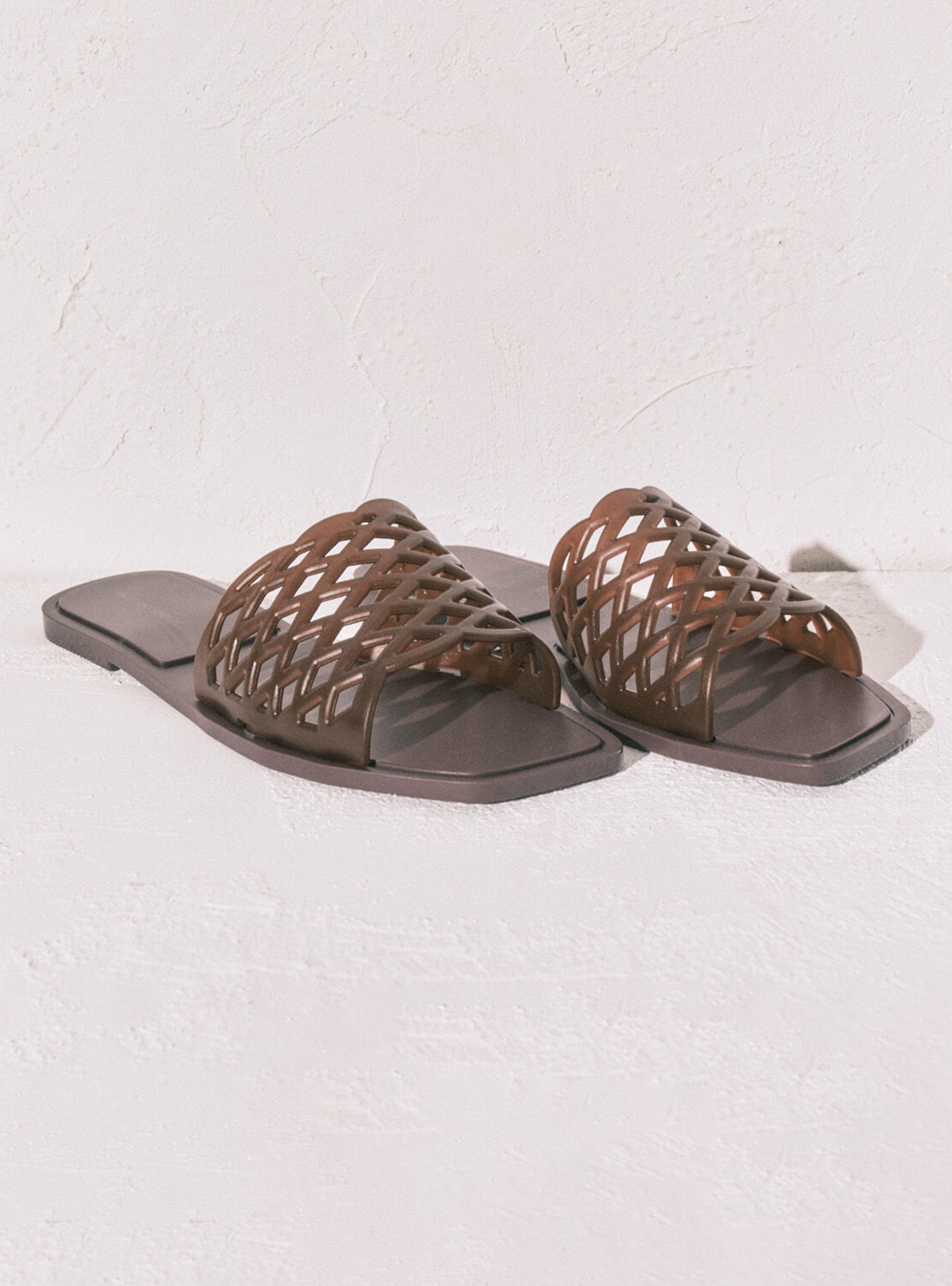 Sandalia Planas Jelly Marrón-1