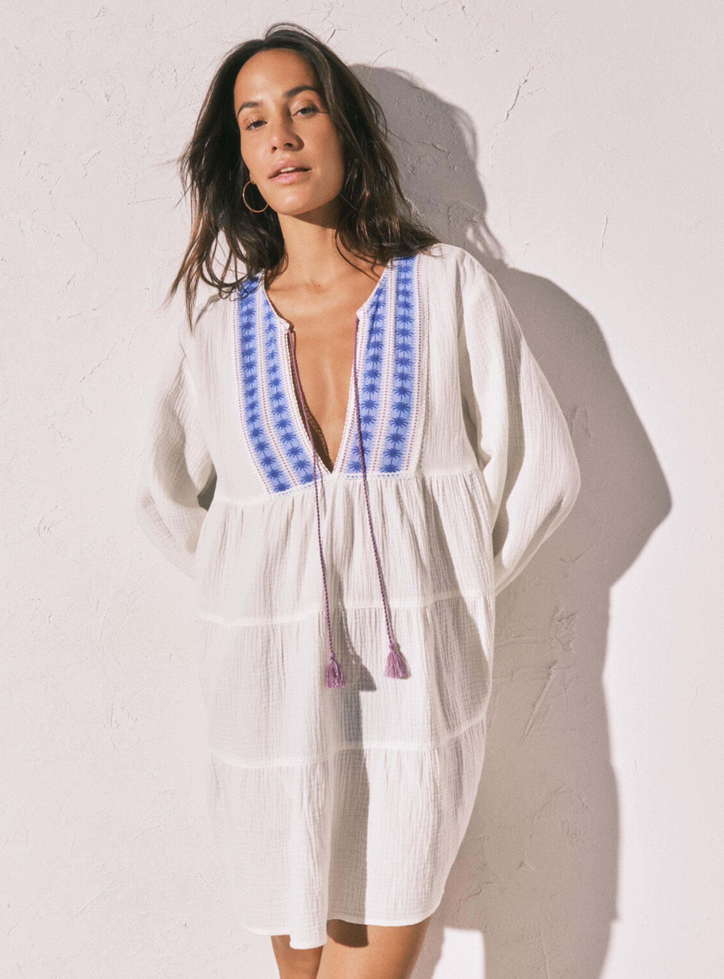 Vestido Corto Algodón Estampado Boho-0