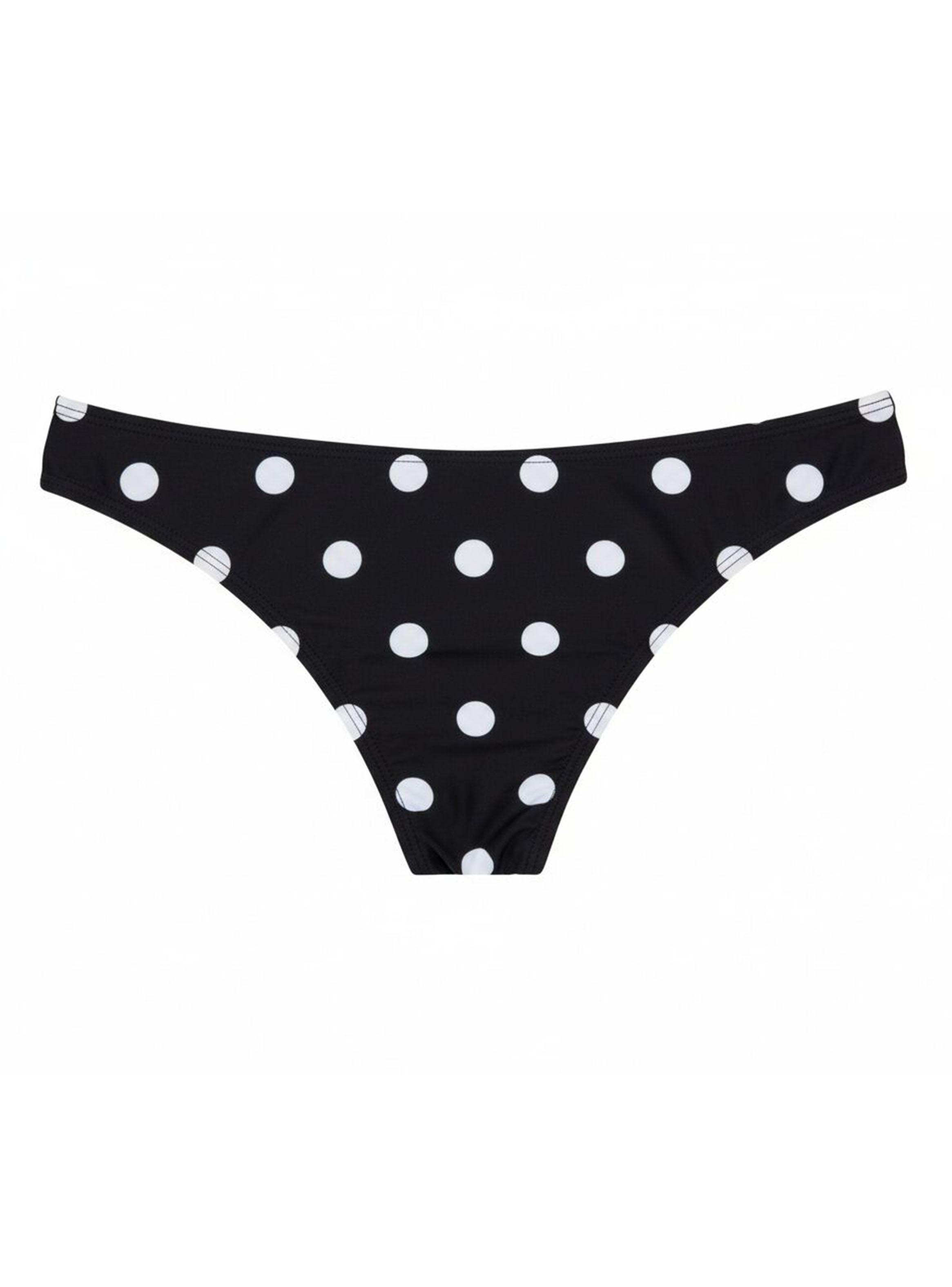 Calzón Bikini Clásico Estampado Lunares Negro-5
