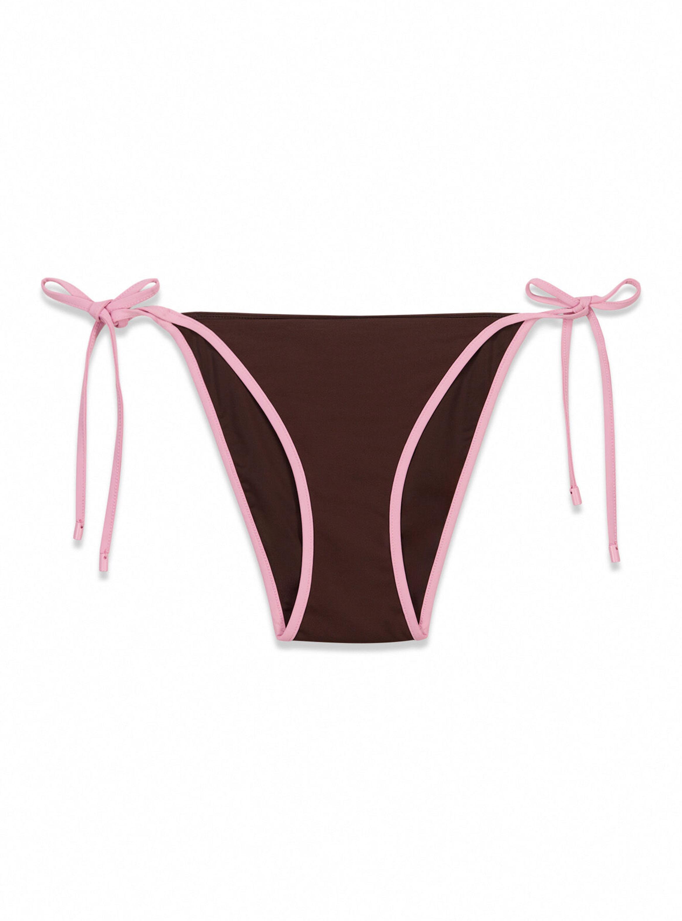 Calzón Bikini Tiras Contraste Café-6