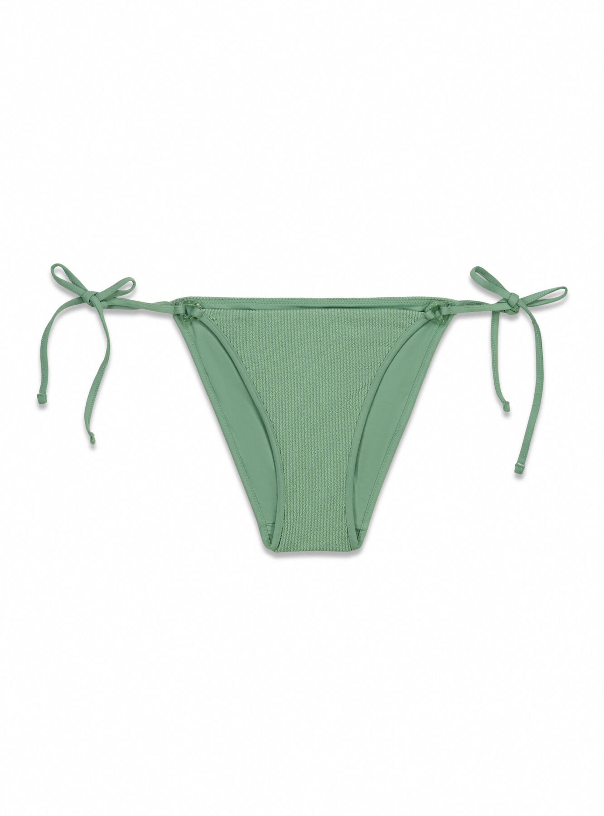 Calzón Bikini Brasileño Textura Crinkle Verde-5