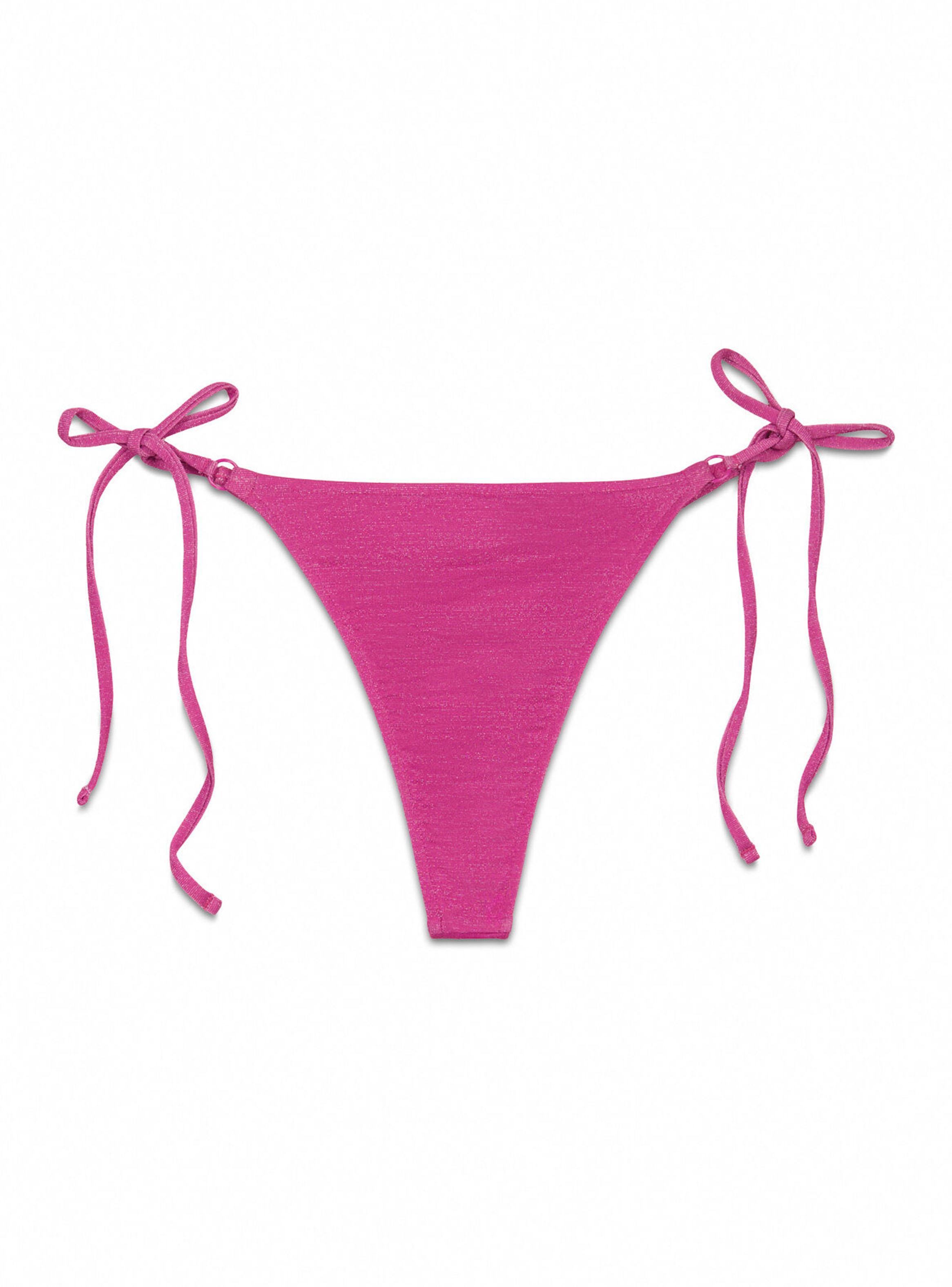 Calzón Bikini Colaless Tira Rosa Brillo-6