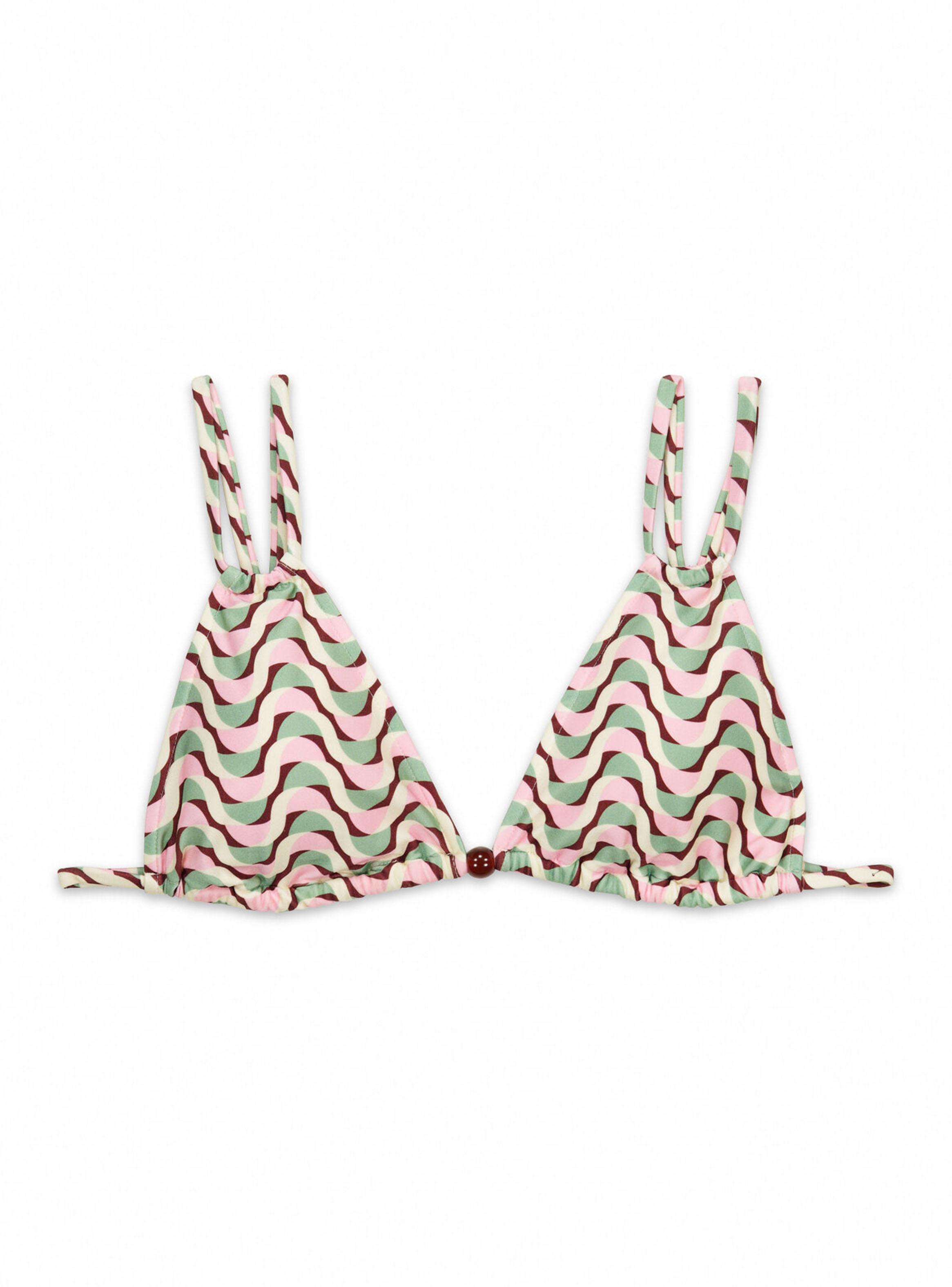 Top Bikini Triangular Estampado Geométrico-7