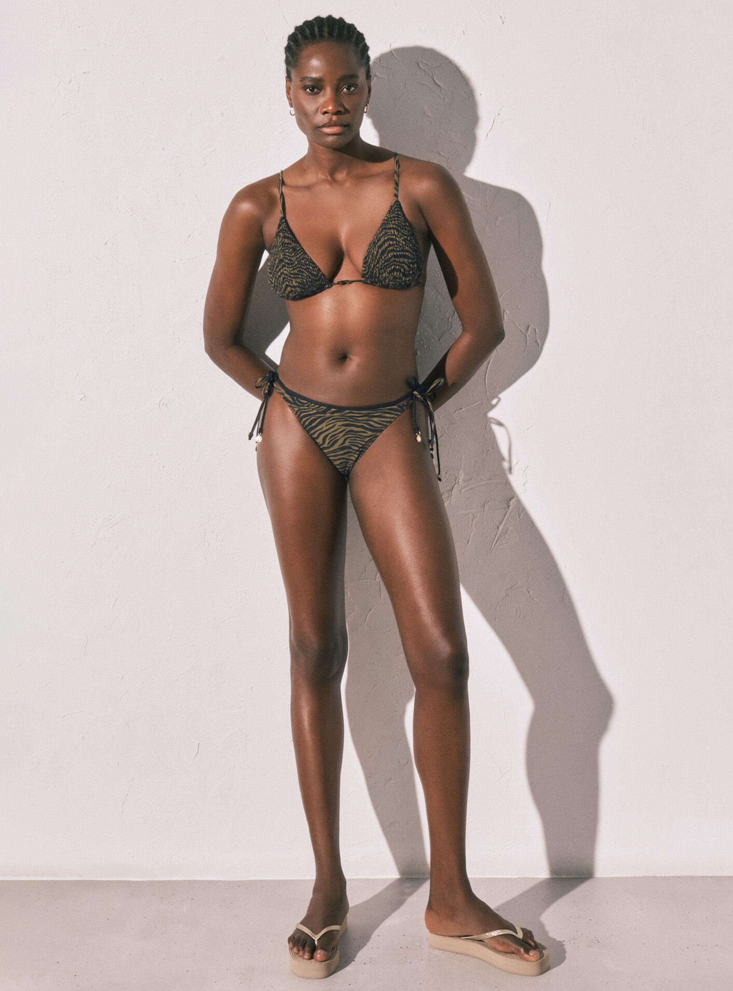 Top Bikini Triangular Animal Print Smock-5